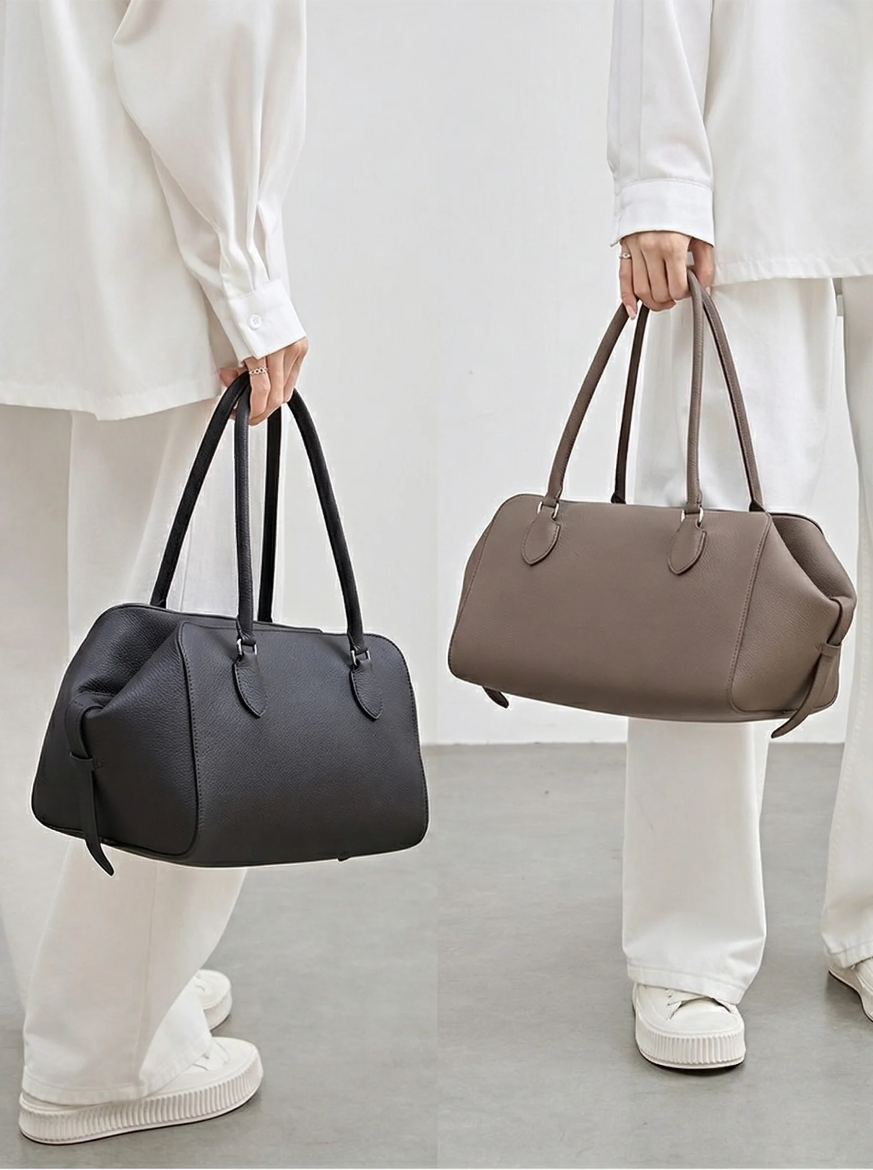 Pebbled Leather Bowling Bag - Image 2