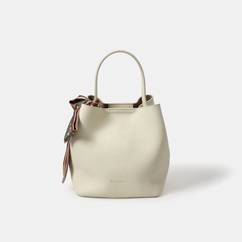 Pebbled Leather Bucket Bag - Image 3