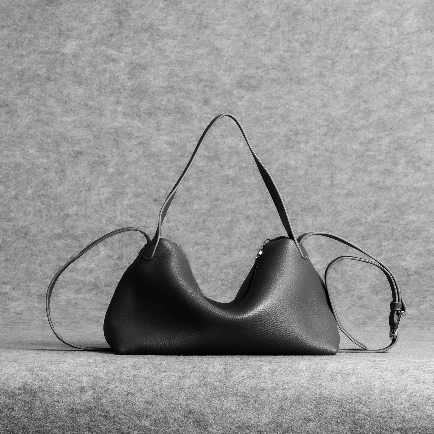 Pebbled Leather Hobo Bag - Image 13