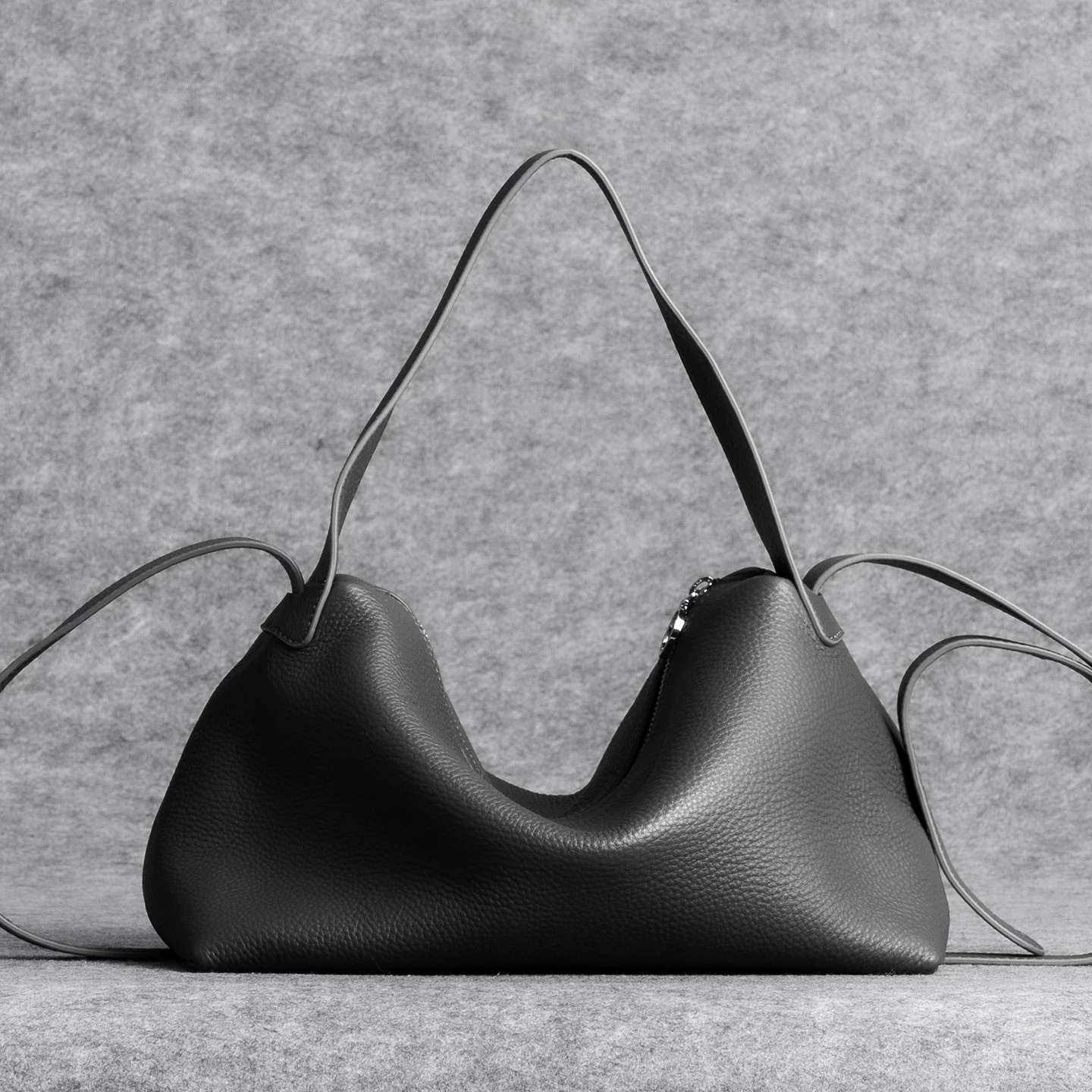 Pebbled Leather Hobo Bag - Image 7