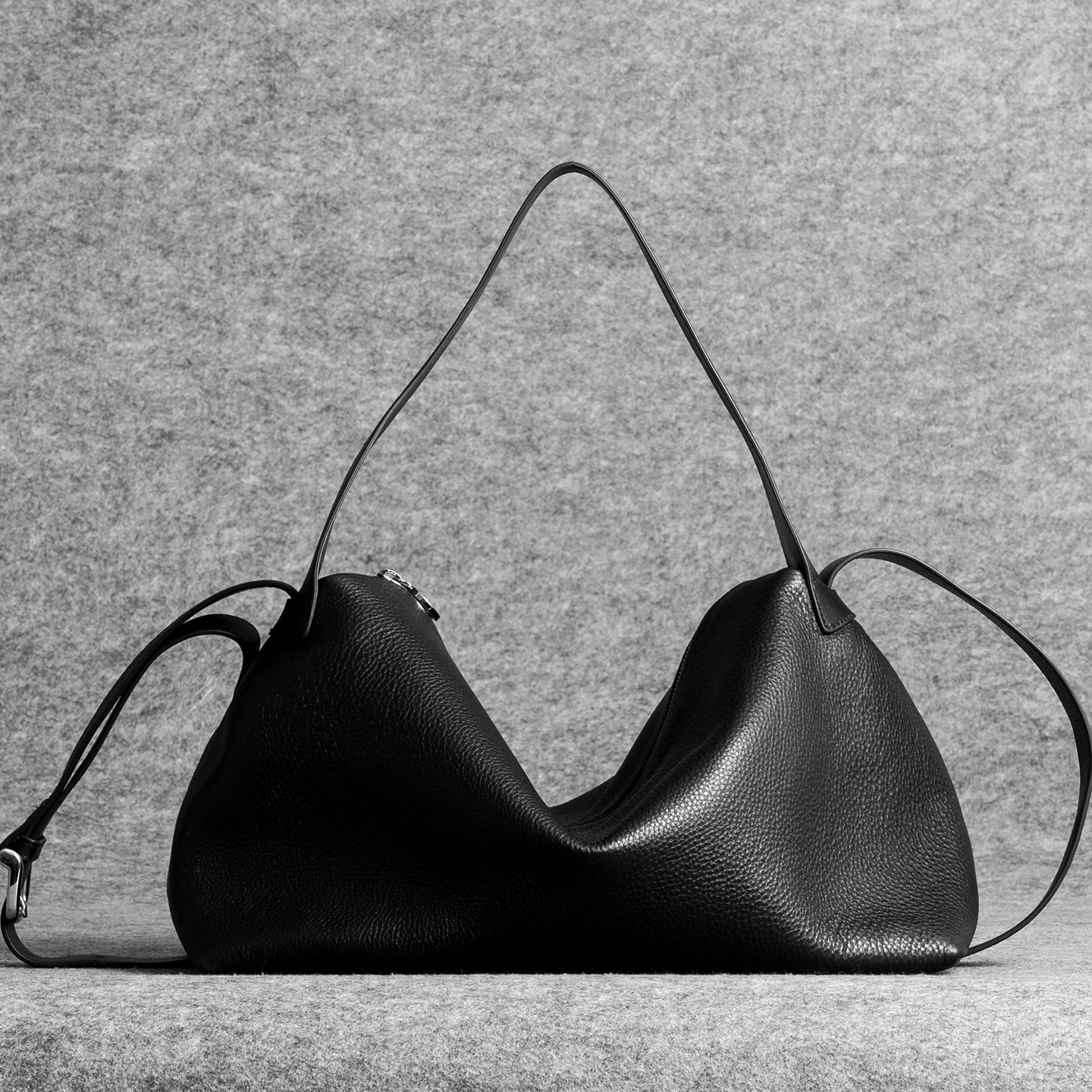 Pebbled Leather Hobo Bag - Image 8