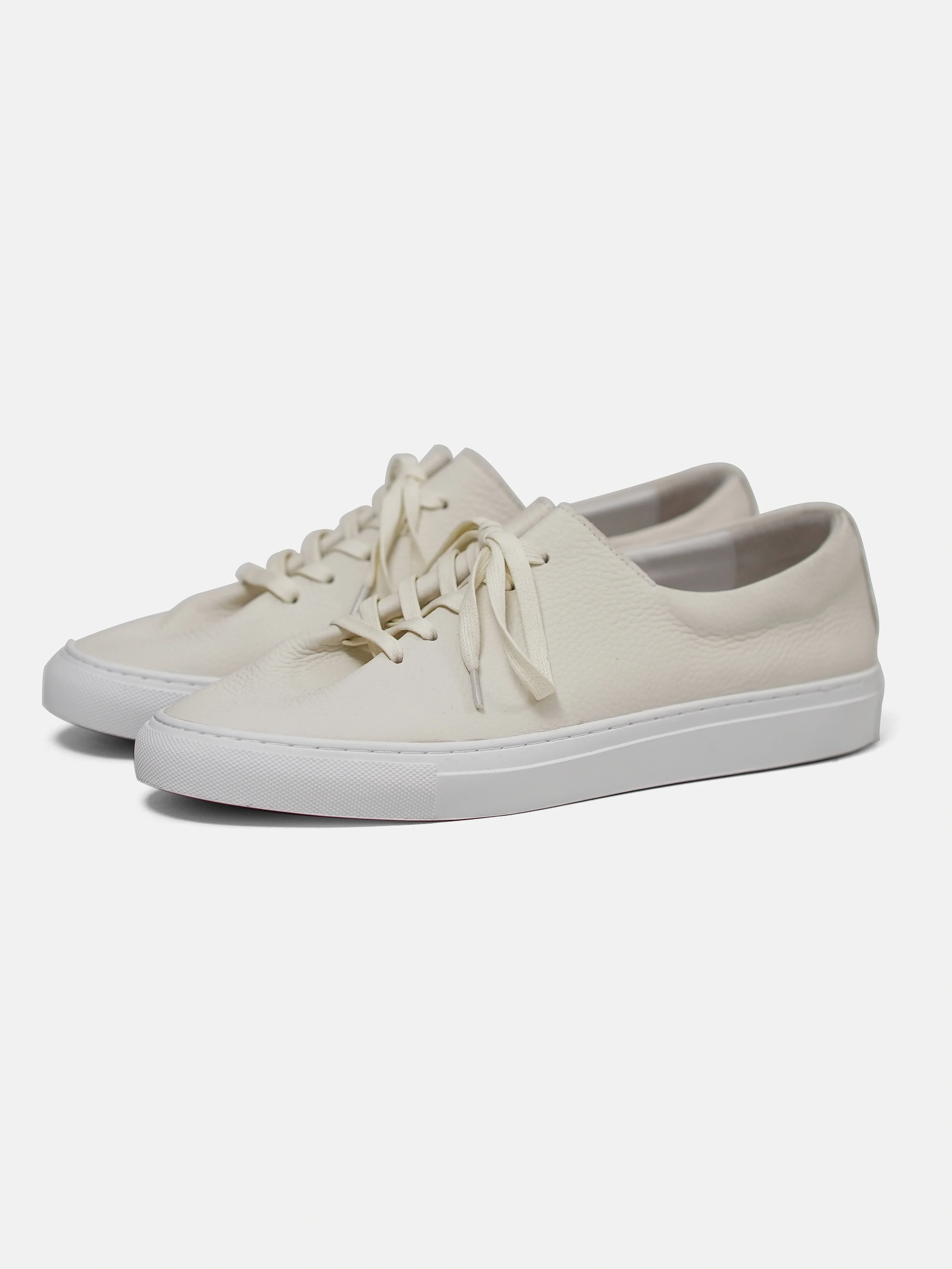 Pebbled Leather Low-Top Sneakers