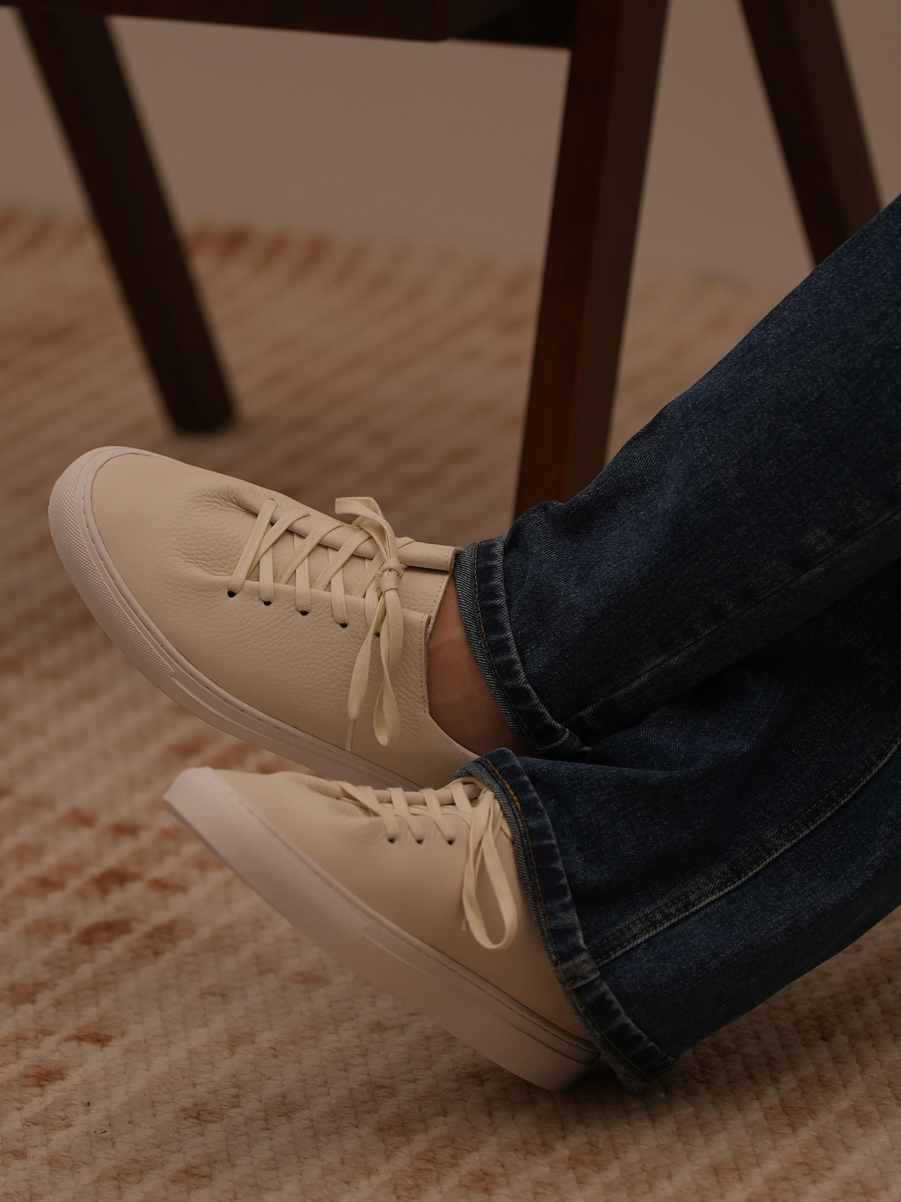 Pebbled Leather Low-Top Sneakers - Image 2