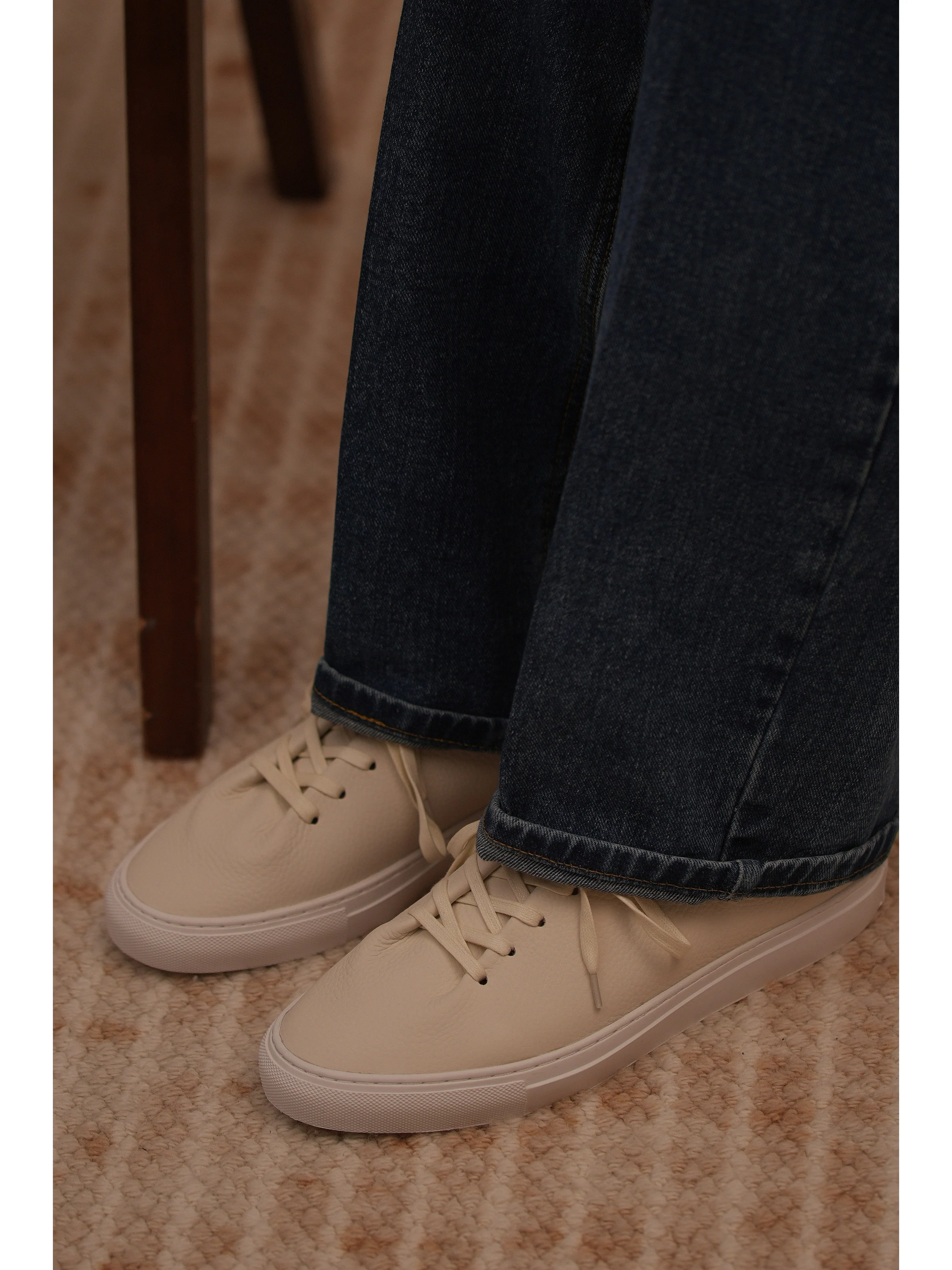 Pebbled Leather Low-Top Sneakers - Image 3