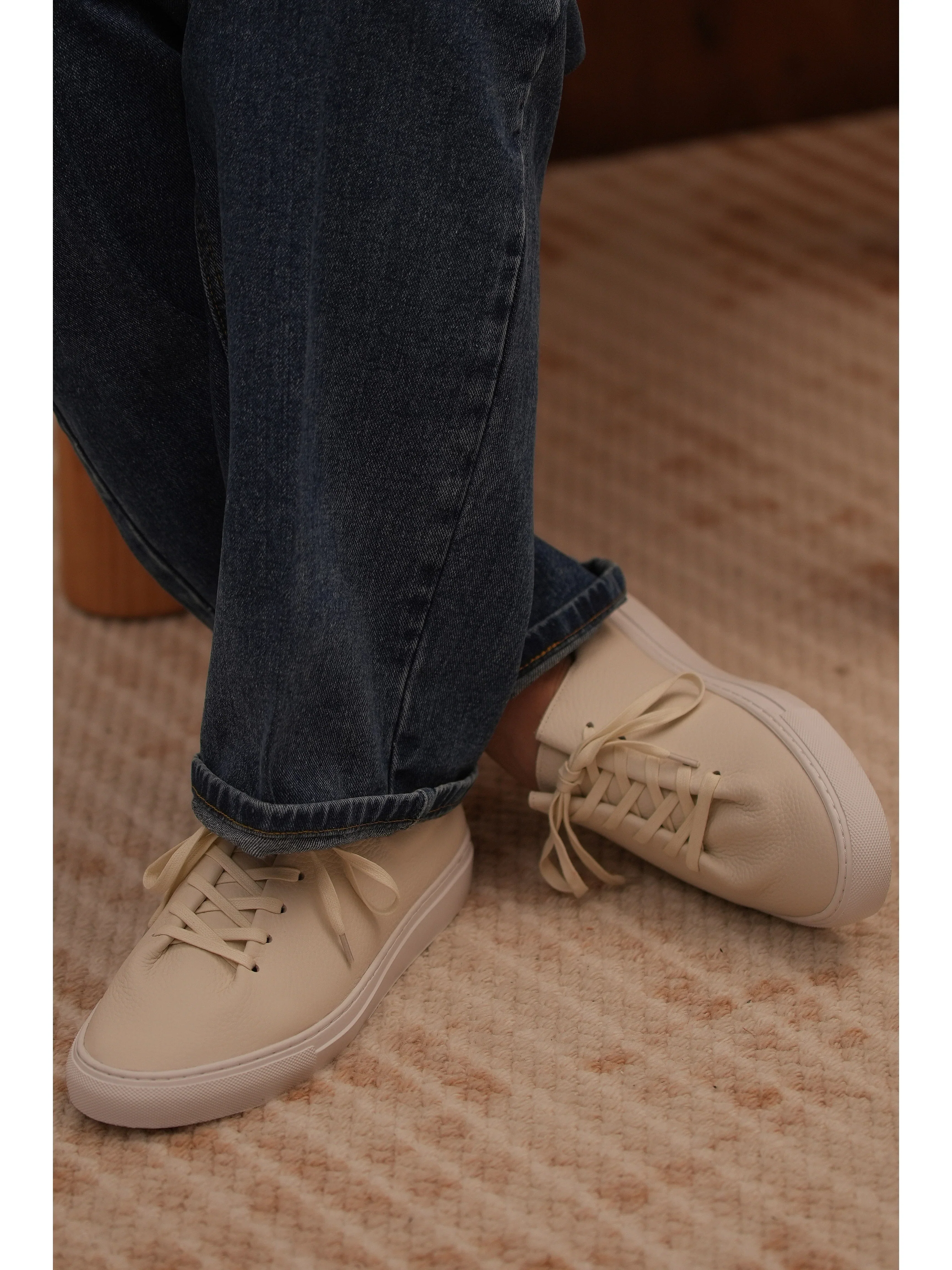 Pebbled Leather Low-Top Sneakers - Image 4