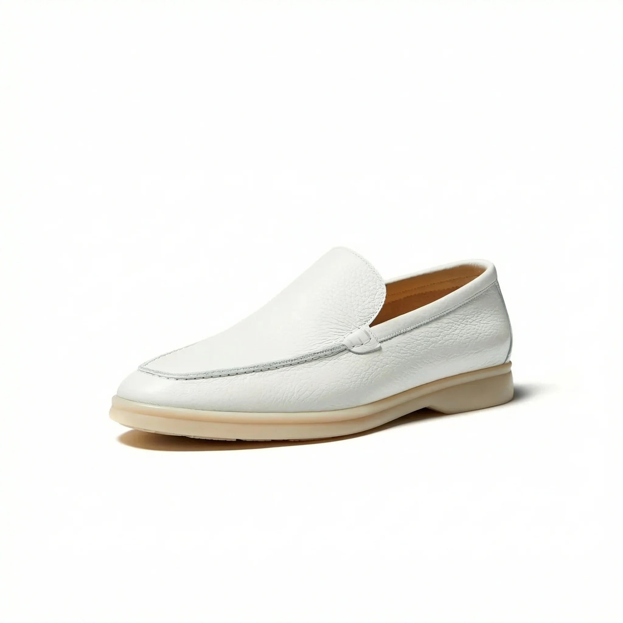 Pebbled Leather Slip-On Loafers - Image 3