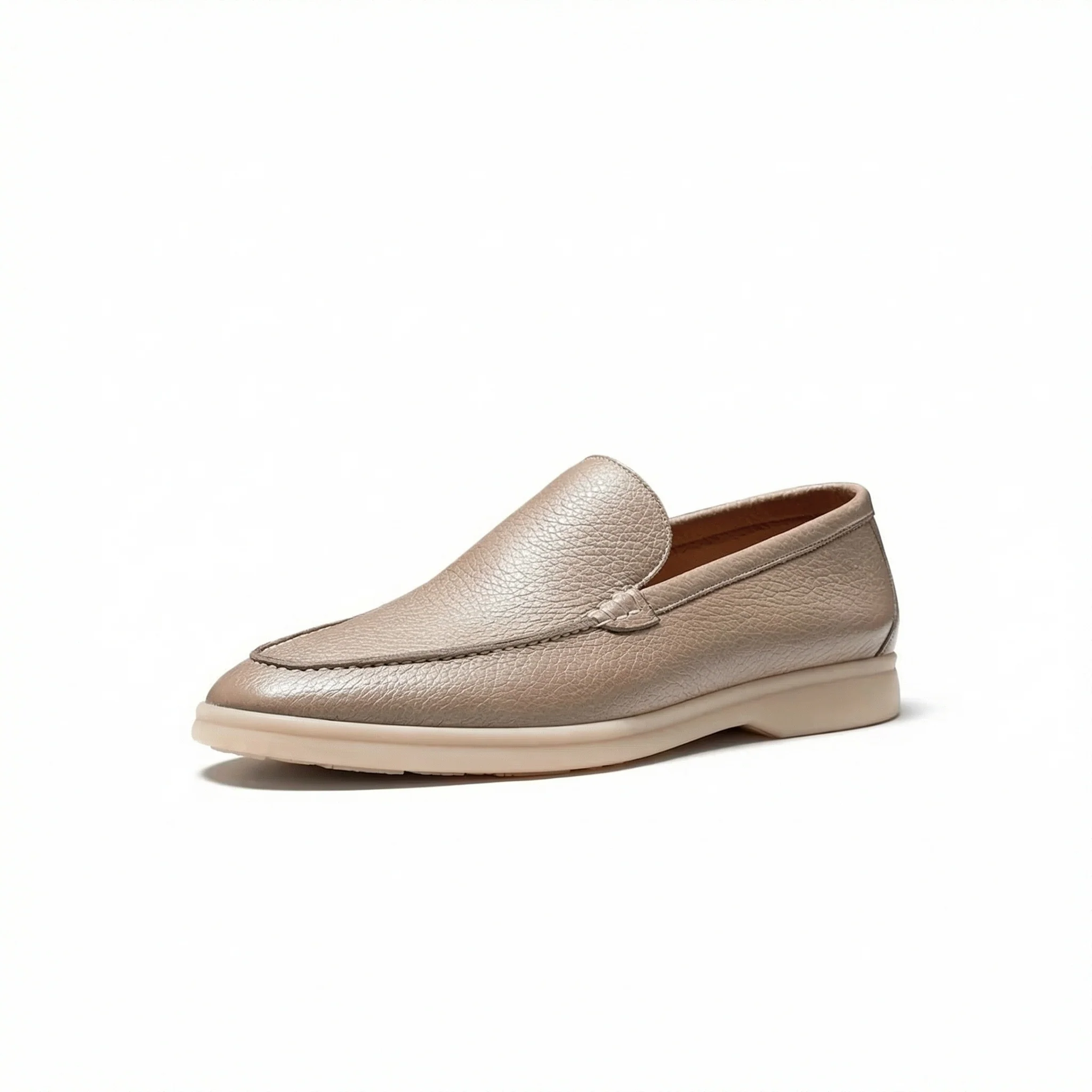 Pebbled Leather Slip-On Loafers - Image 4