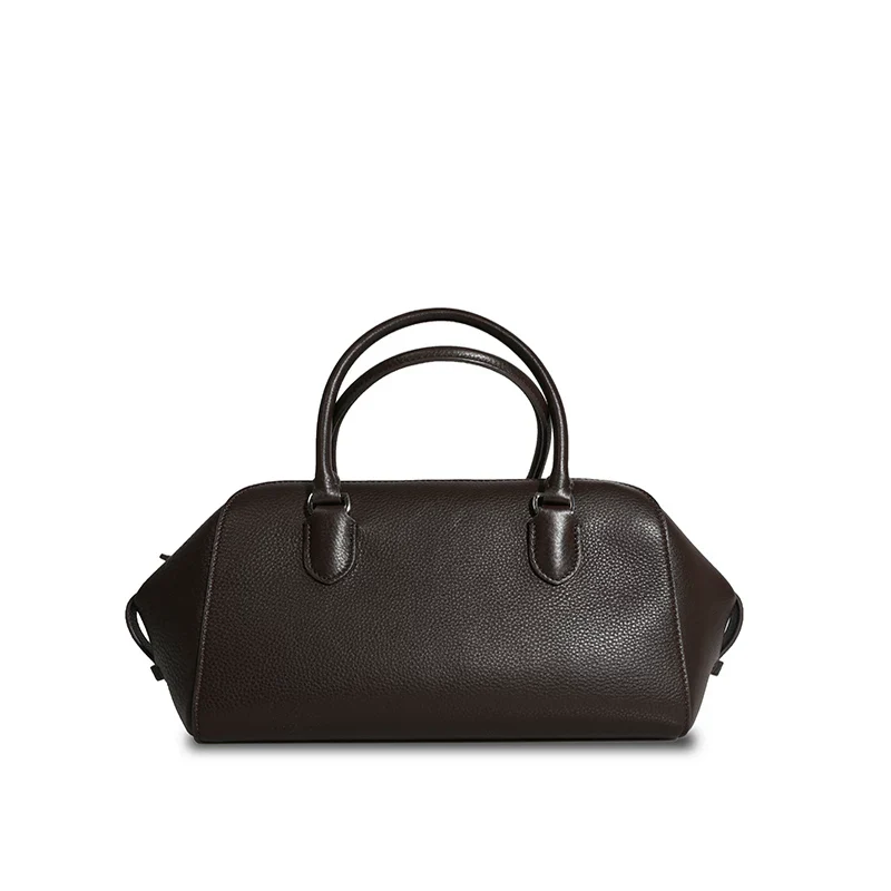 Pebbled Top-Grain Leather Boston Bowling Bag - Image 5