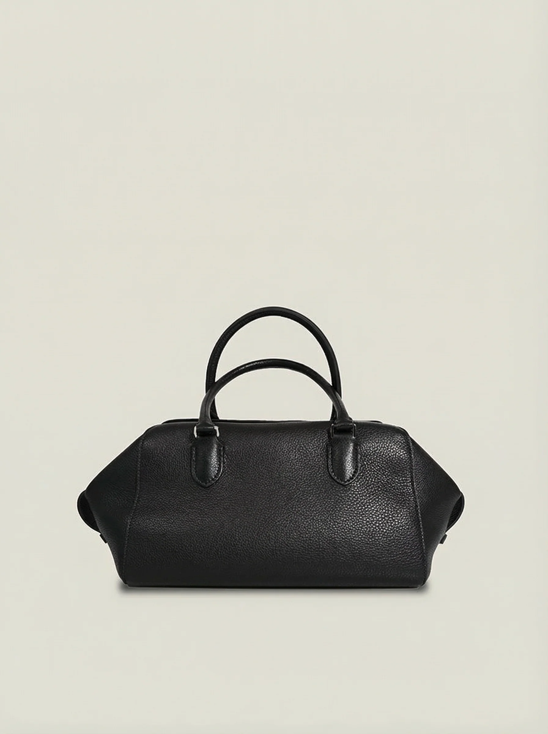 Pebbled Top-Grain Leather Boston Bowling Bag - Image 9
