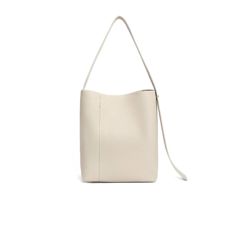 Pebbled Top-Grain Leather Bucket Tote - Image 4