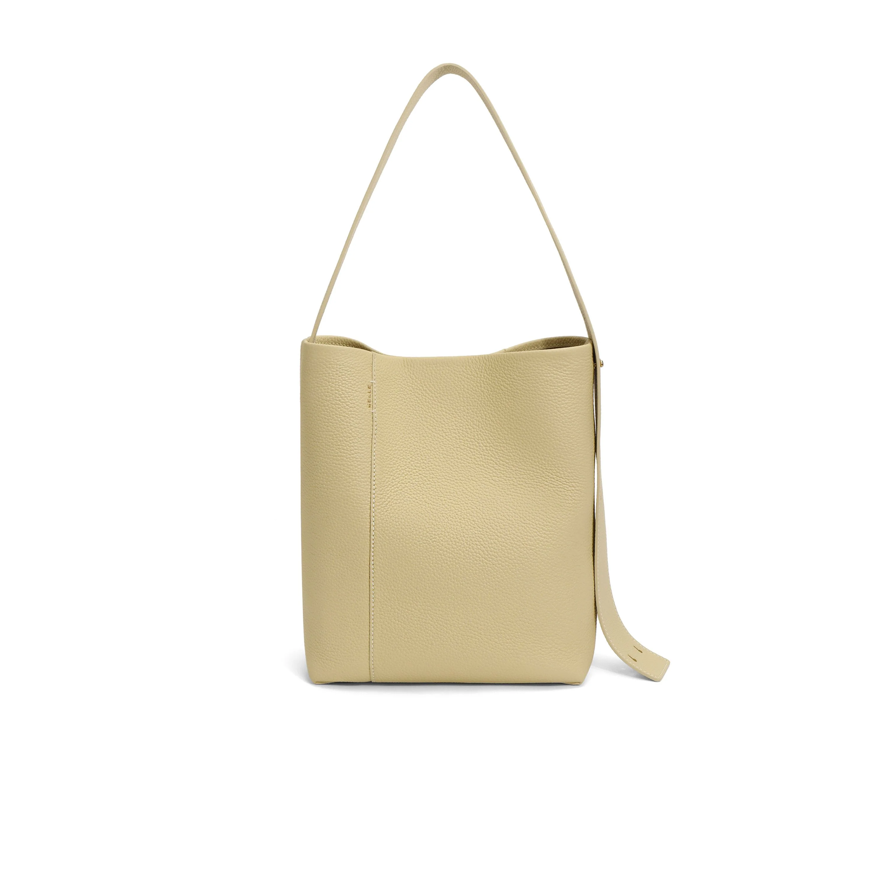 Pebbled Top-Grain Leather Bucket Tote - Image 5