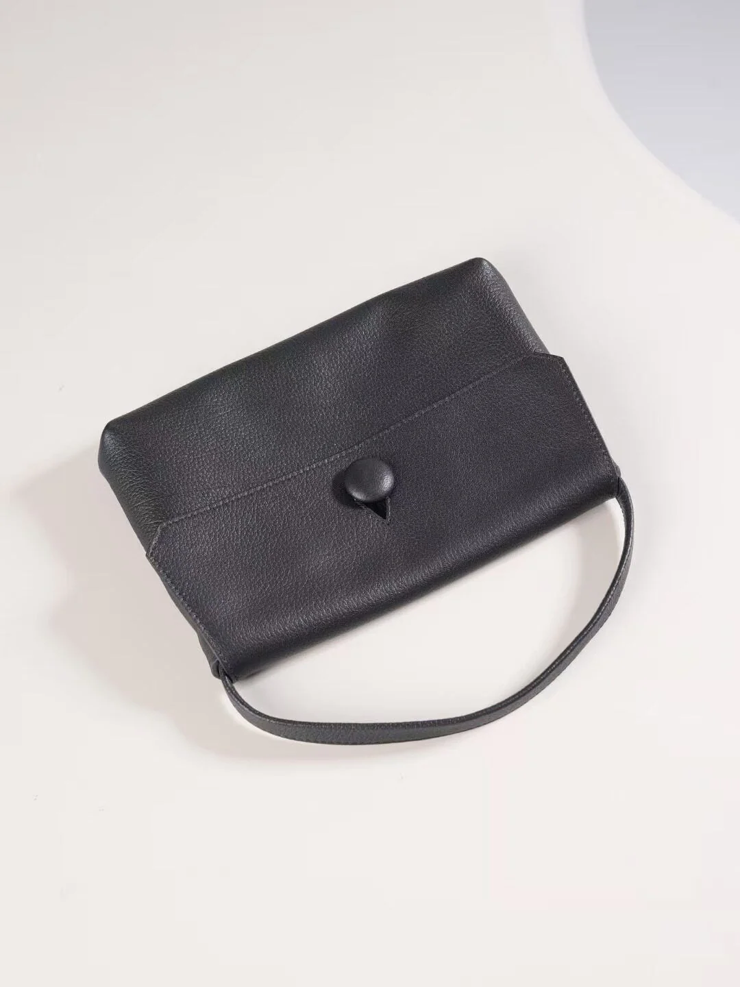 Pebbled Top Grain Leather Shoulder Bag - Image 7