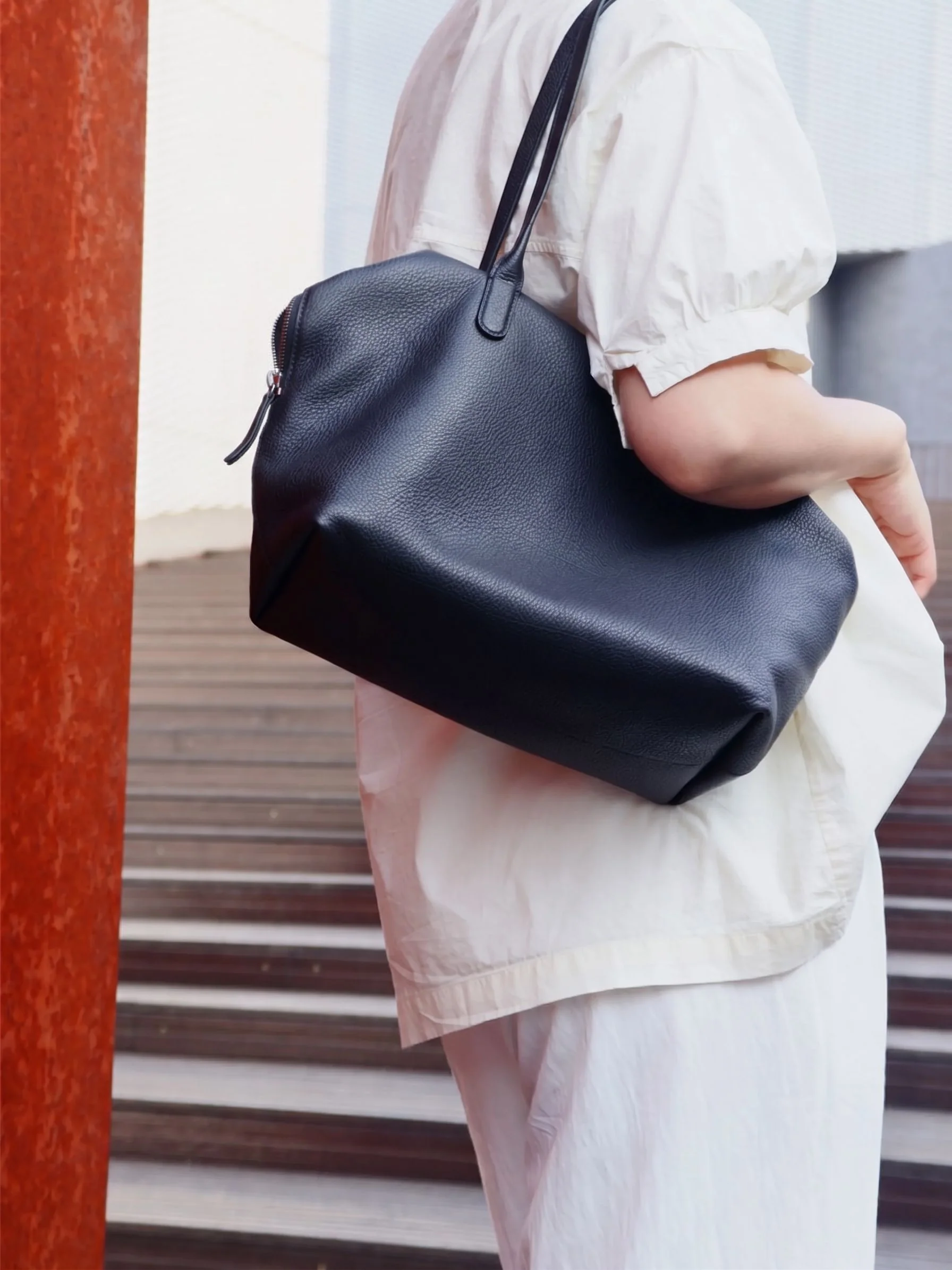 Pebbled Top Grain Leather Tote - Image 2