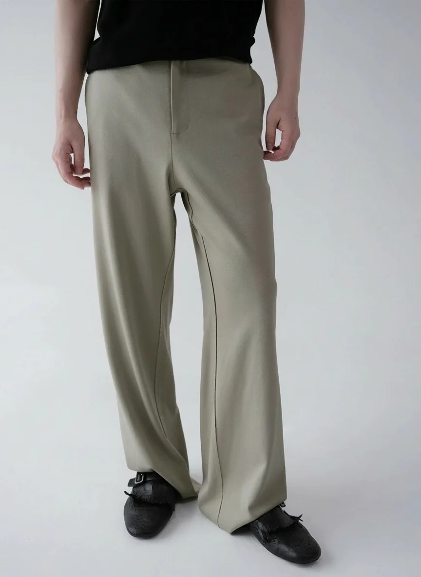 Pima Knit Wide-Leg Trousers