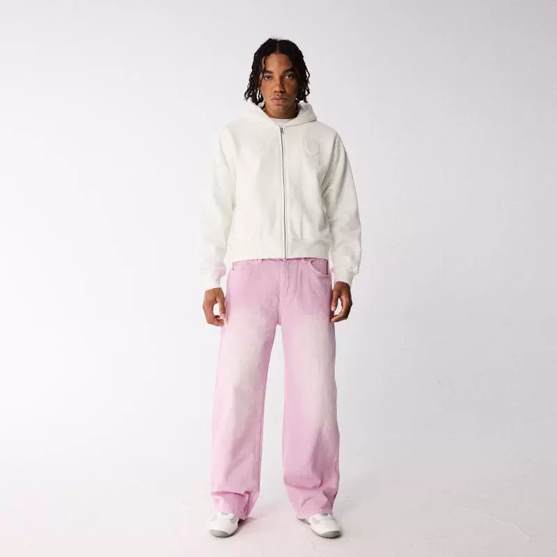 Pink Wide-Leg Denim Pants - Image 2