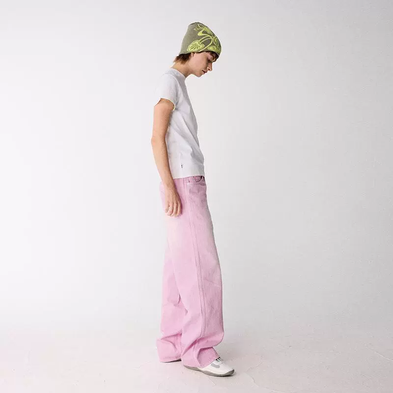 Pink Wide-Leg Denim Pants - Image 3