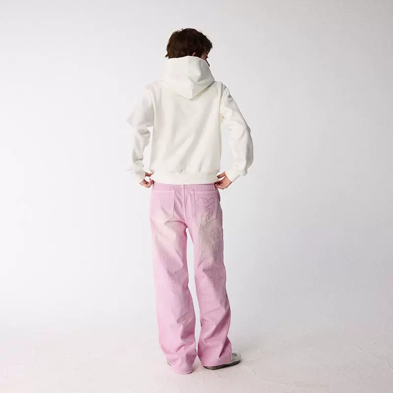 Pink Wide-Leg Denim Pants - Image 4