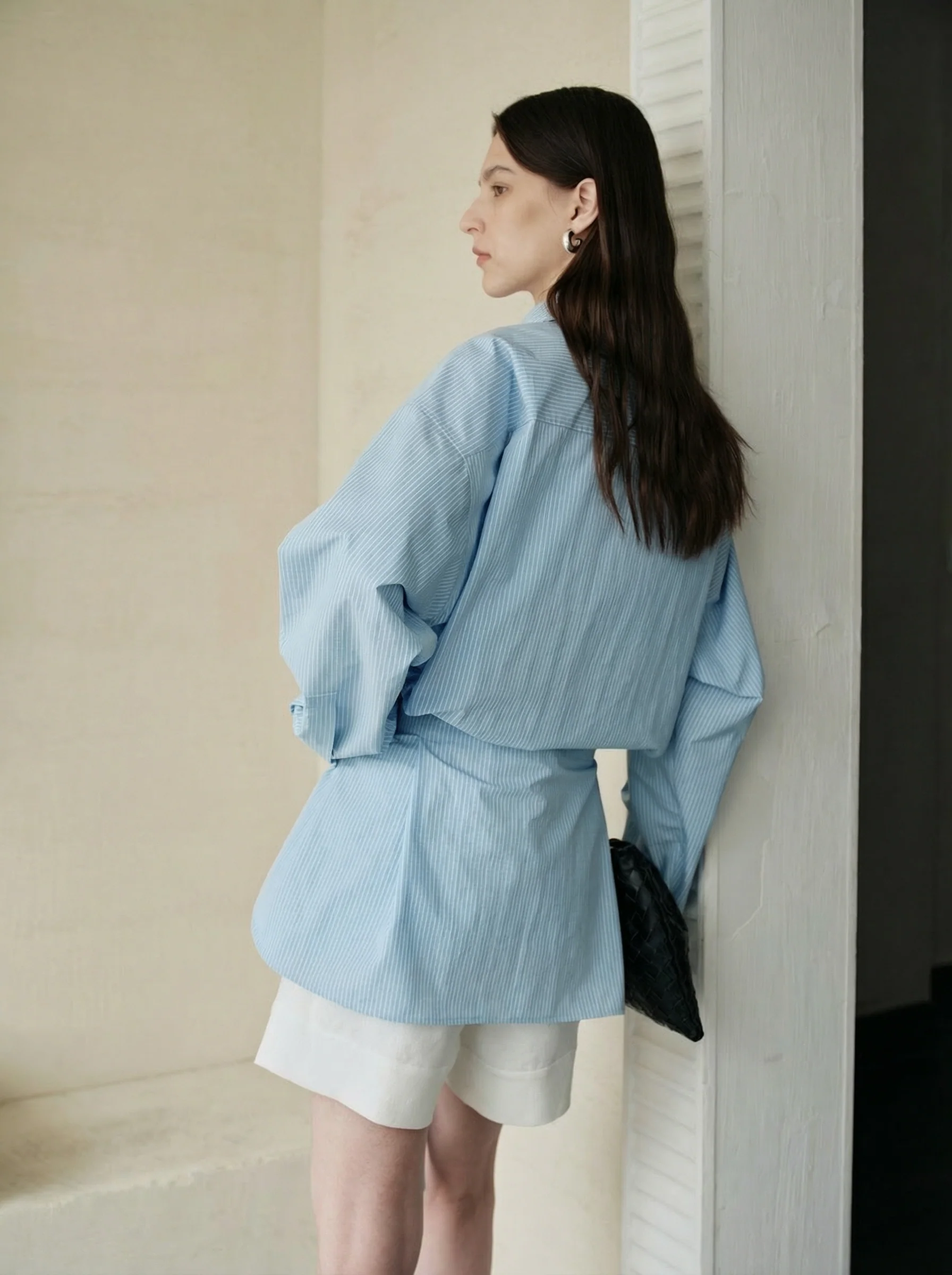 Pinstripe Belted Shirt - Image 3