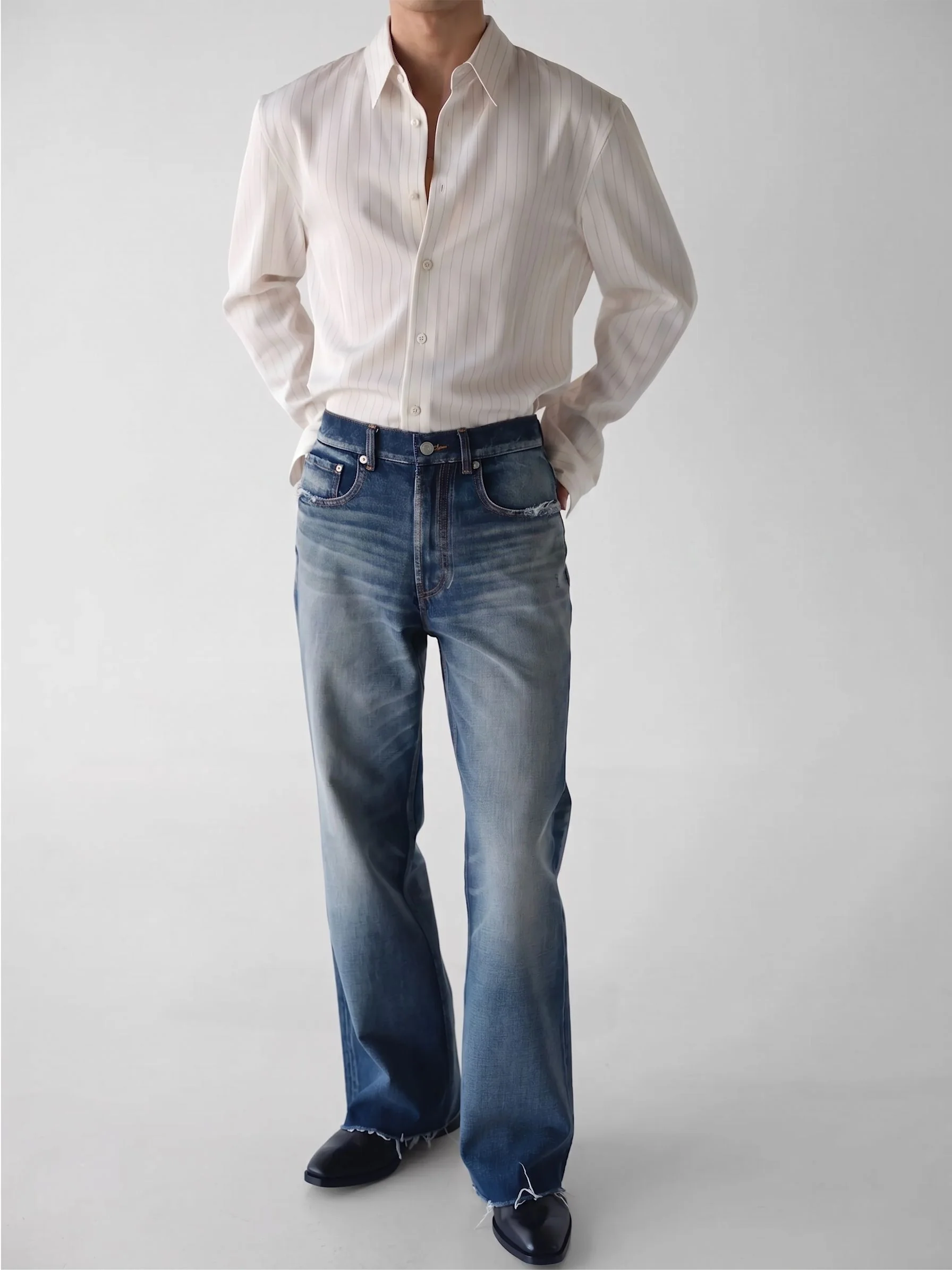 Pinstripe Button Shirt - Image 3