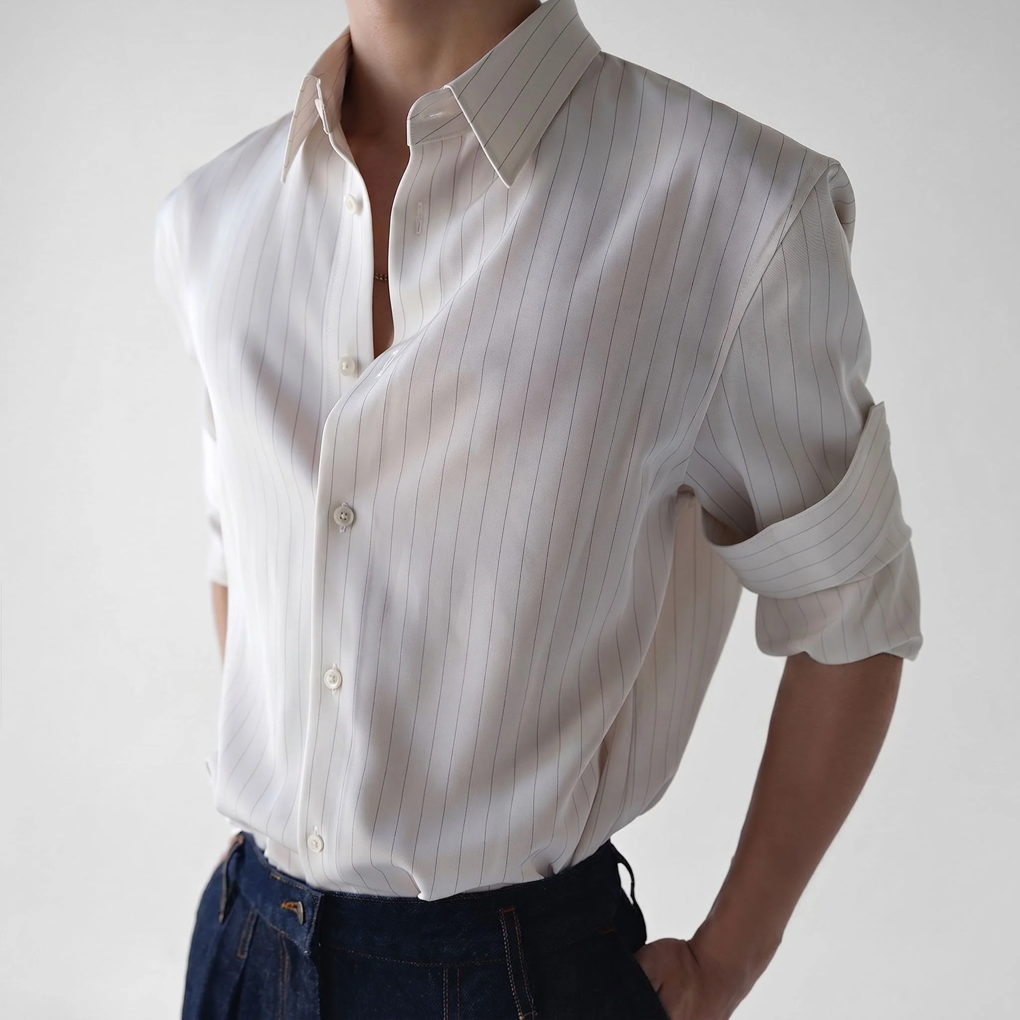 Pinstripe Button Shirt - Image 7