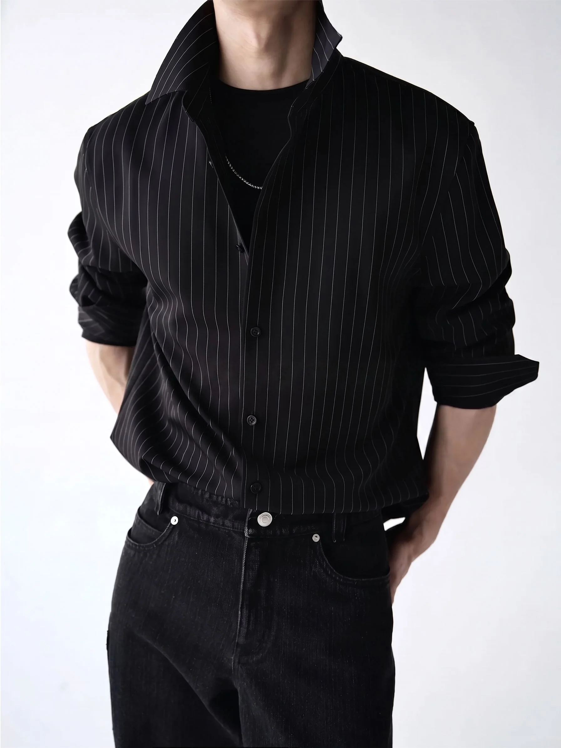Pinstripe Button Shirt - Image 8