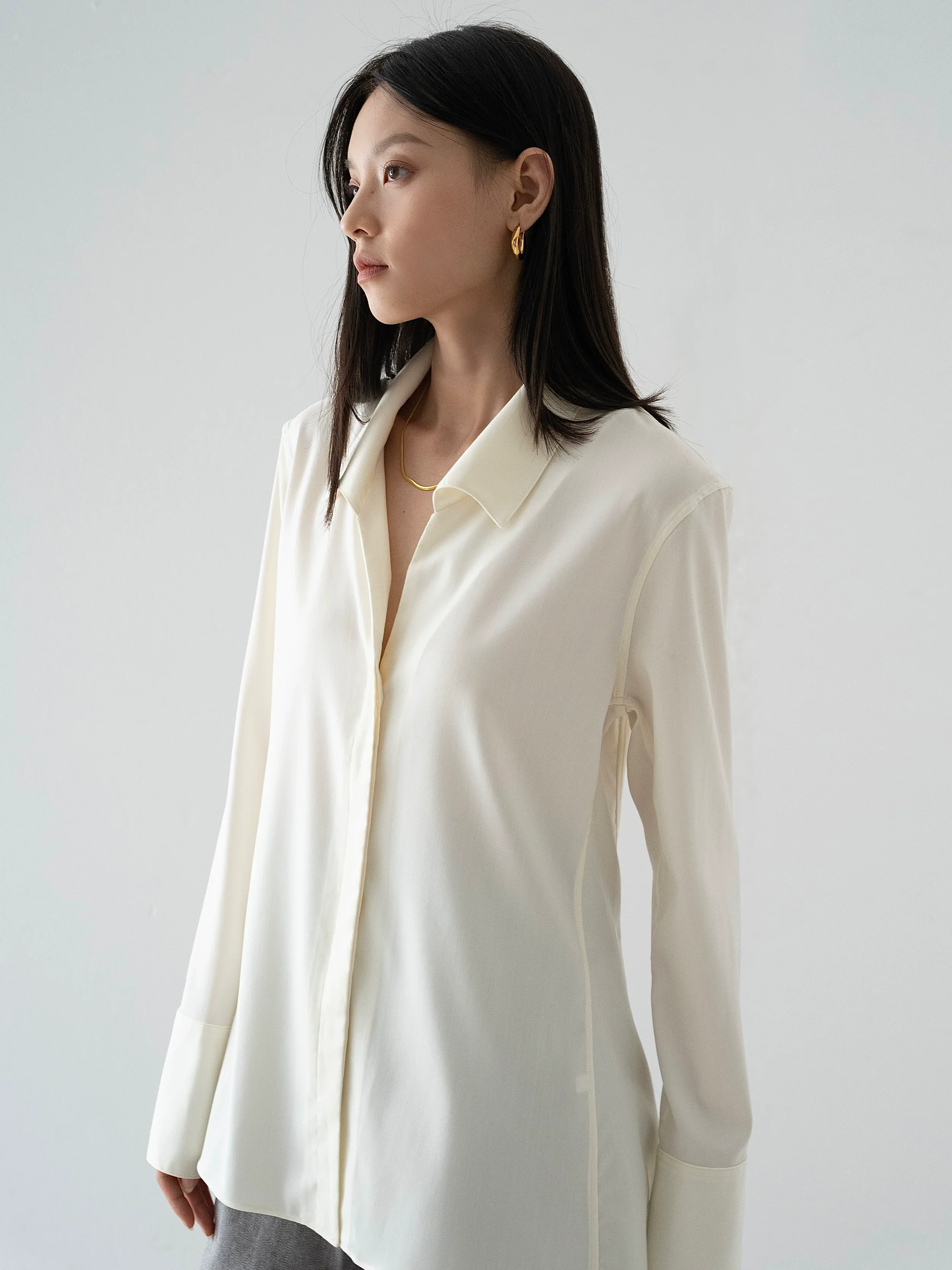 Pinstripe Button-Up Shirt