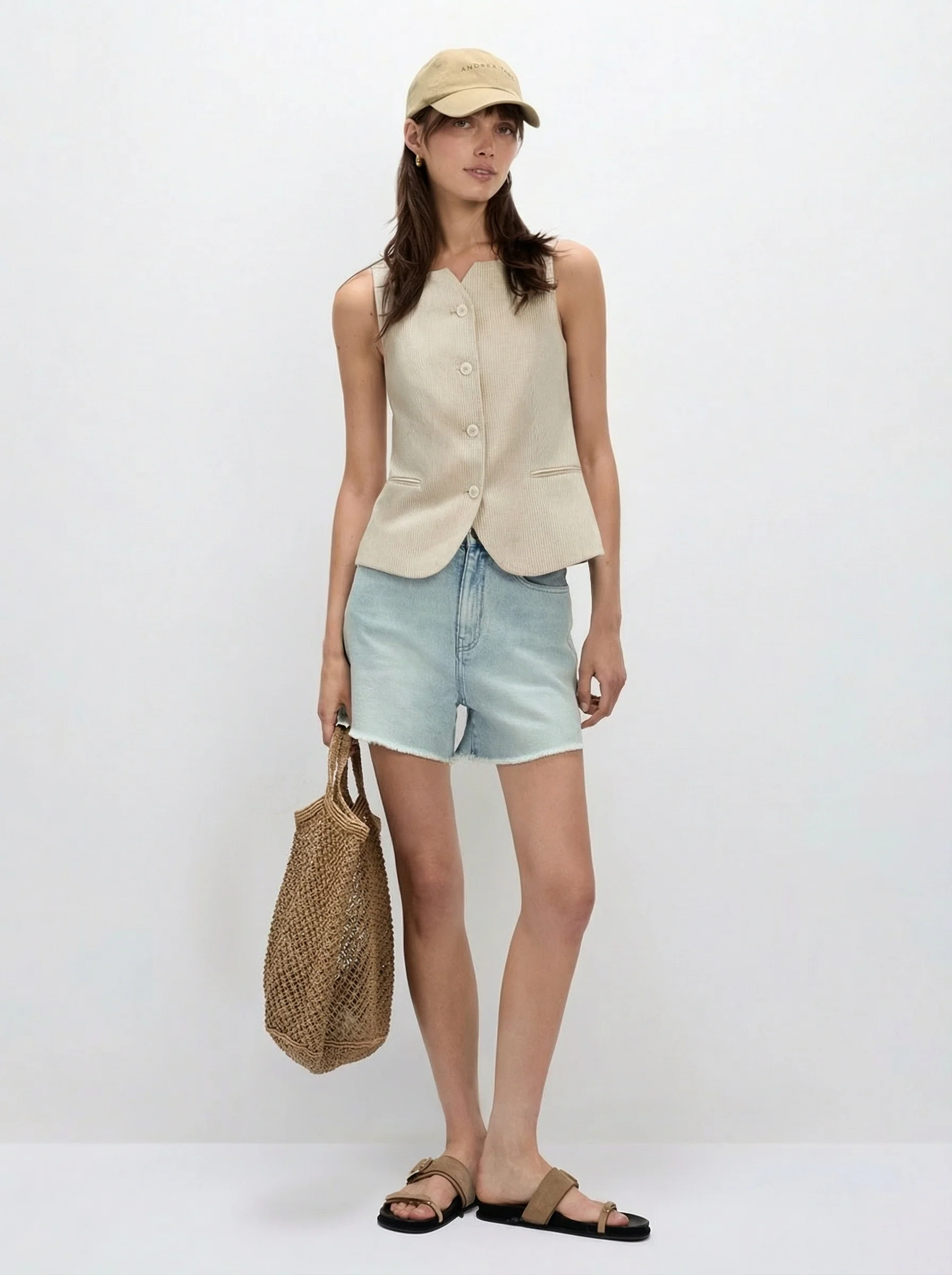 Pinstripe Button Vest - Image 3