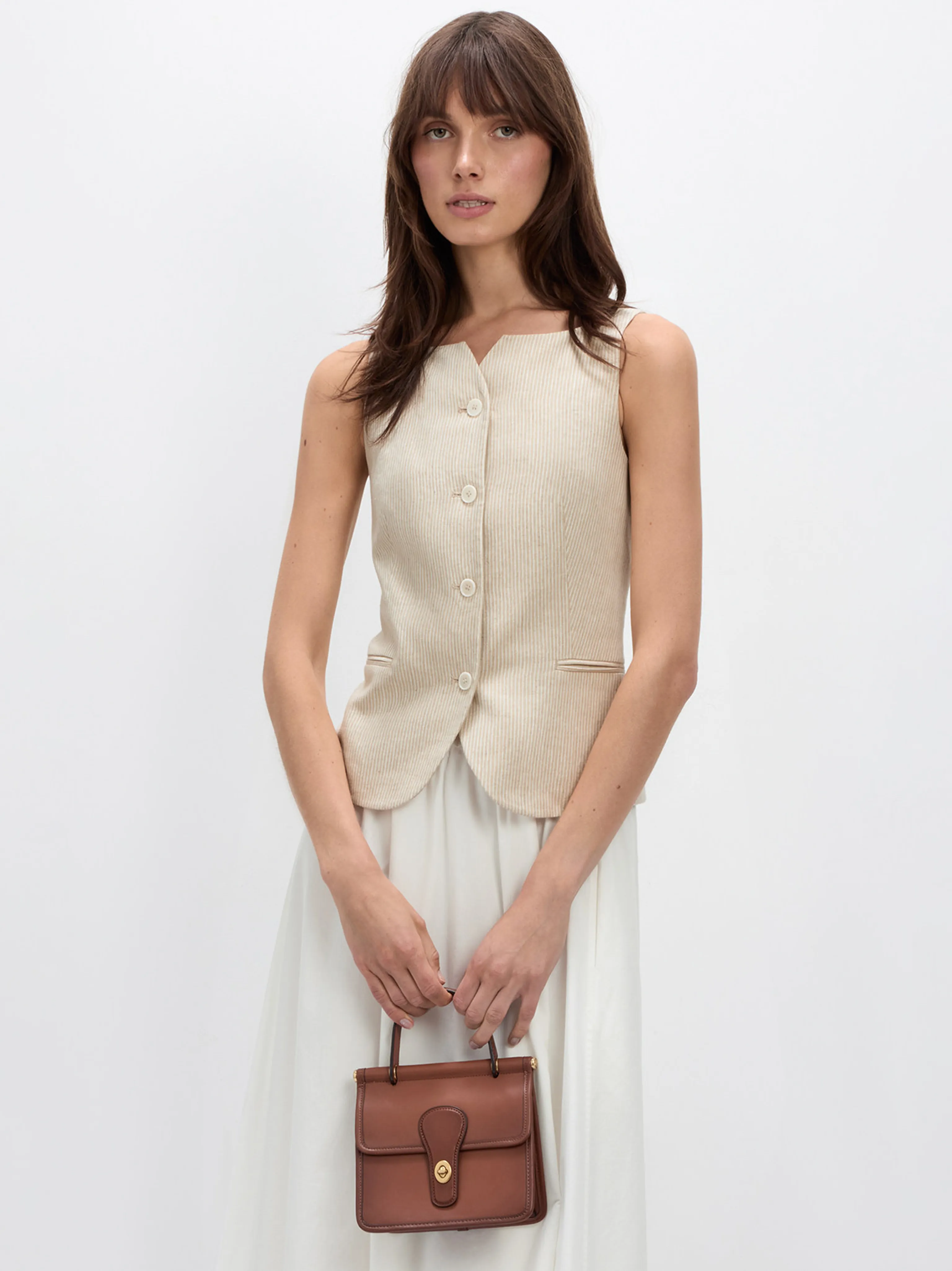 Pinstripe Button Vest - Image 7