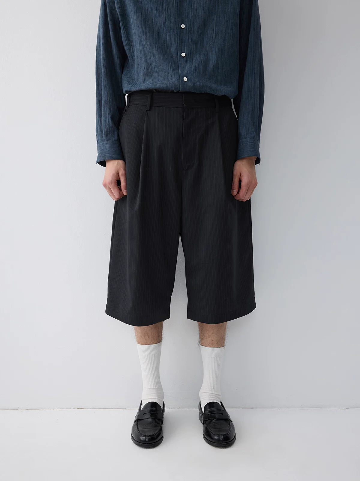 Pinstripe Culotte Shorts - Image 4
