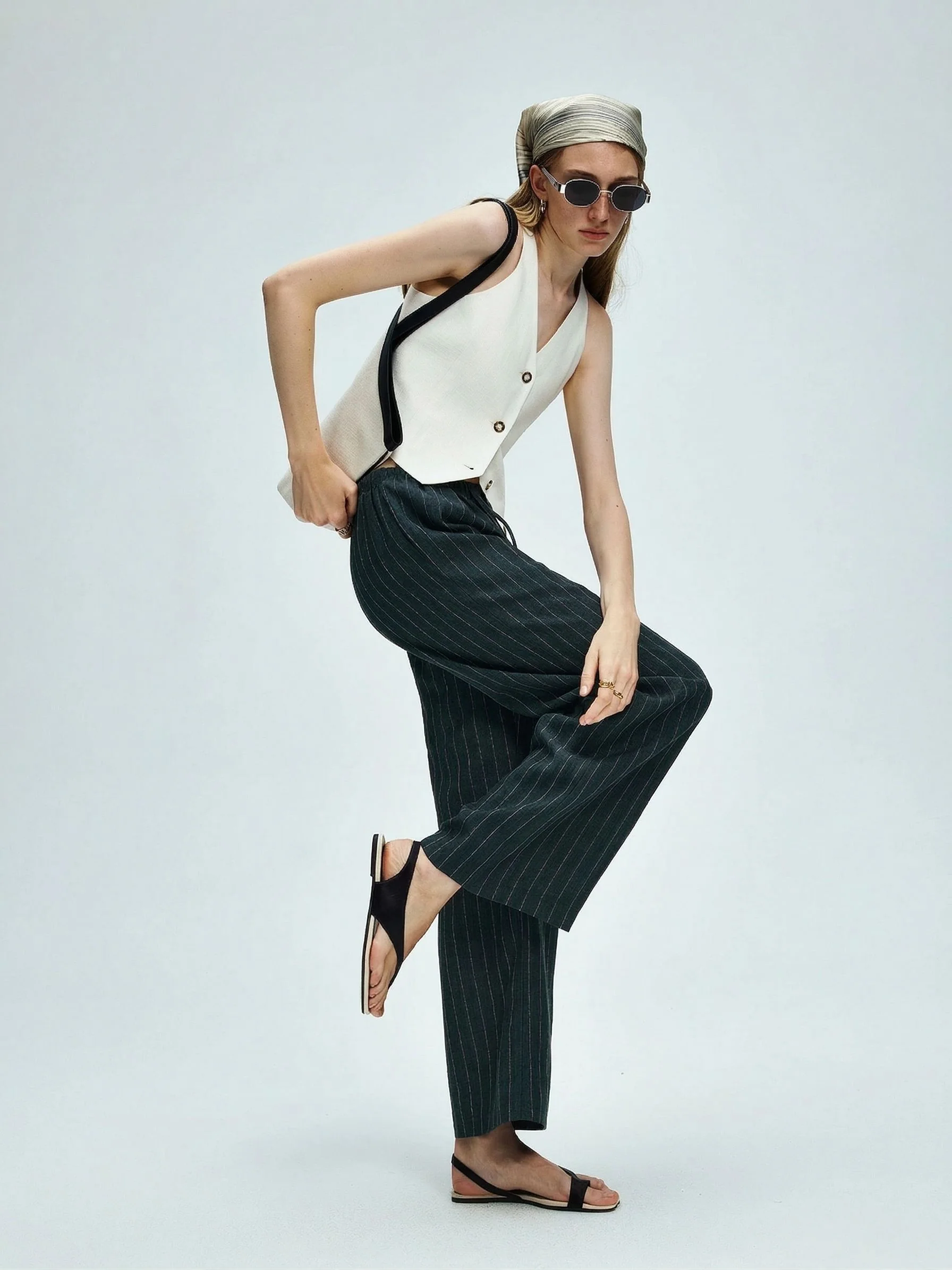 Pinstripe Linen Pants - Image 6