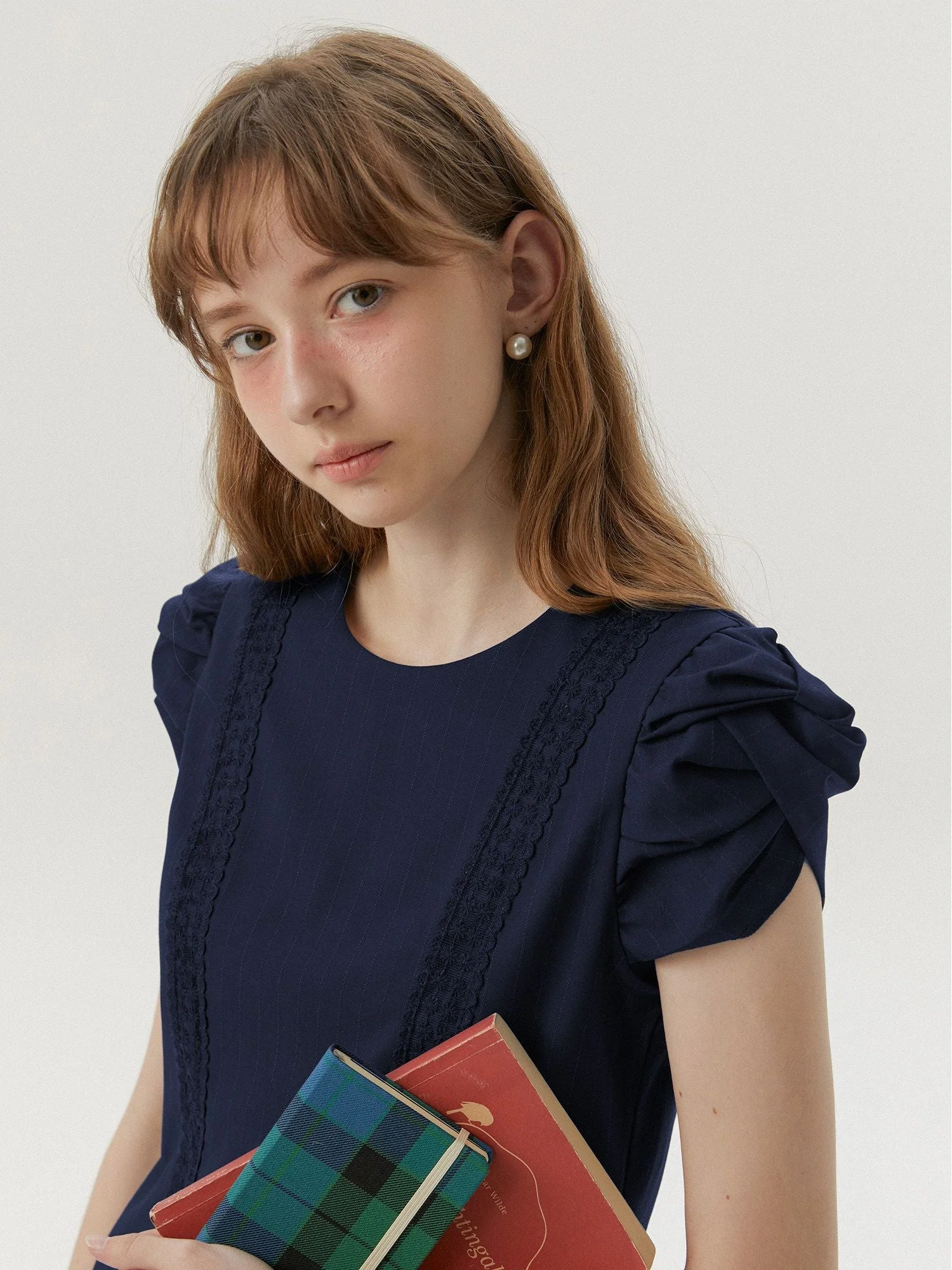 Pinstripe Pleated Mini Dress - Image 5