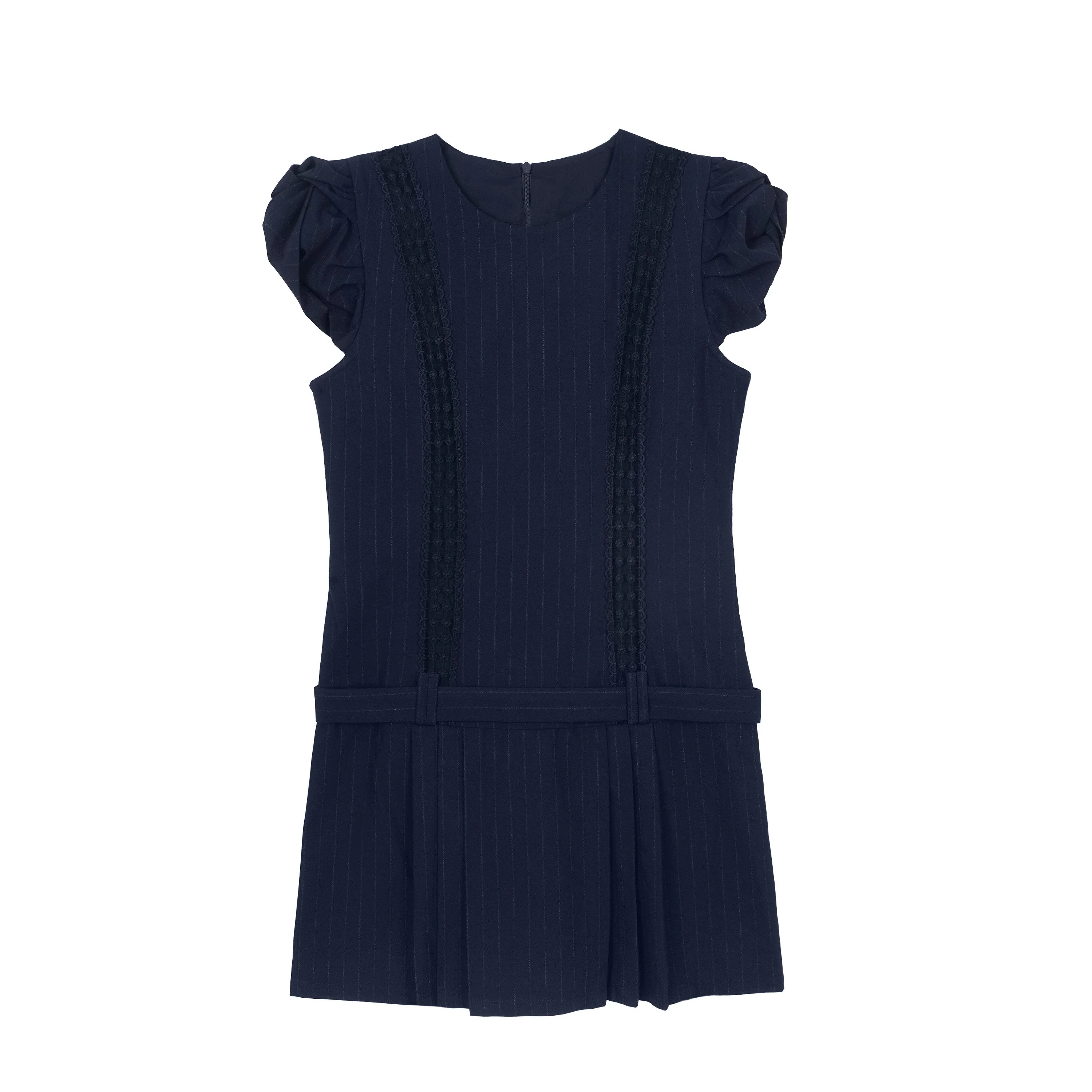 Pinstripe Pleated Mini Dress - Image 6