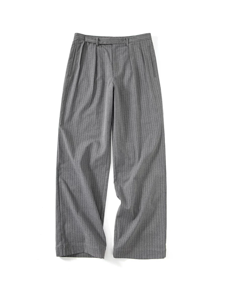 Pinstripe Pleated Trousers