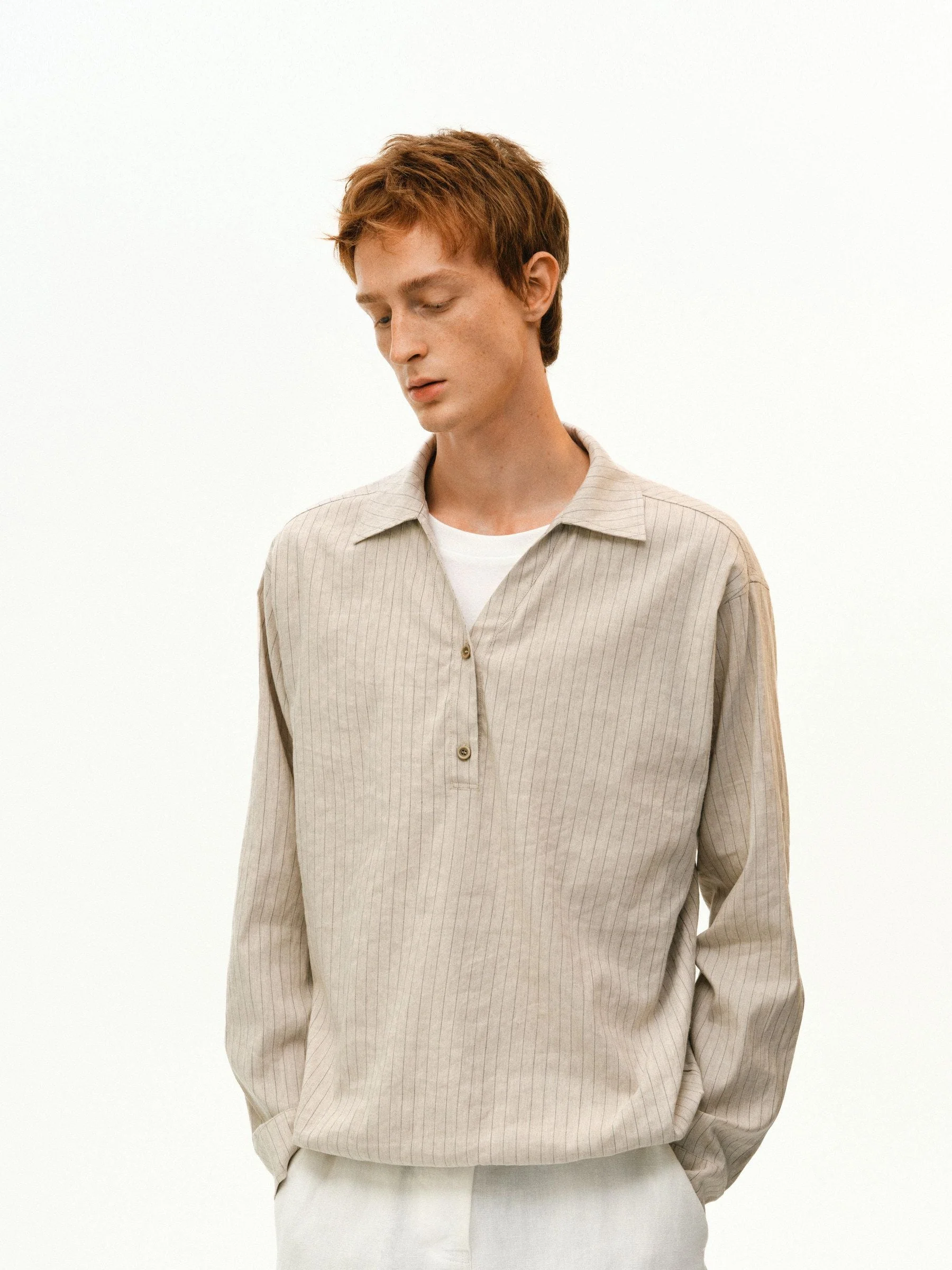 Pinstripe Popover Shirt