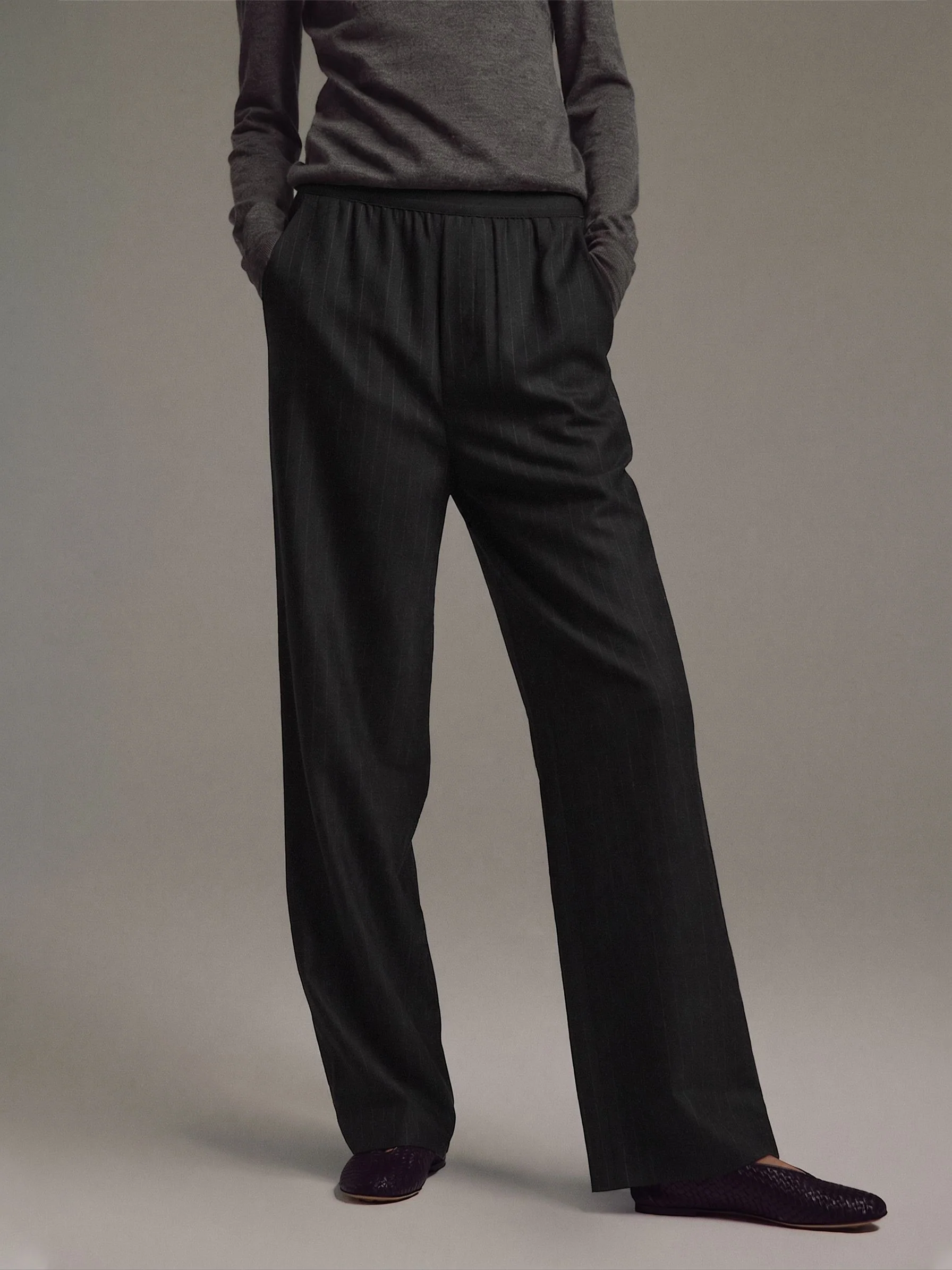 Pinstripe Pull-On Trousers - Image 3