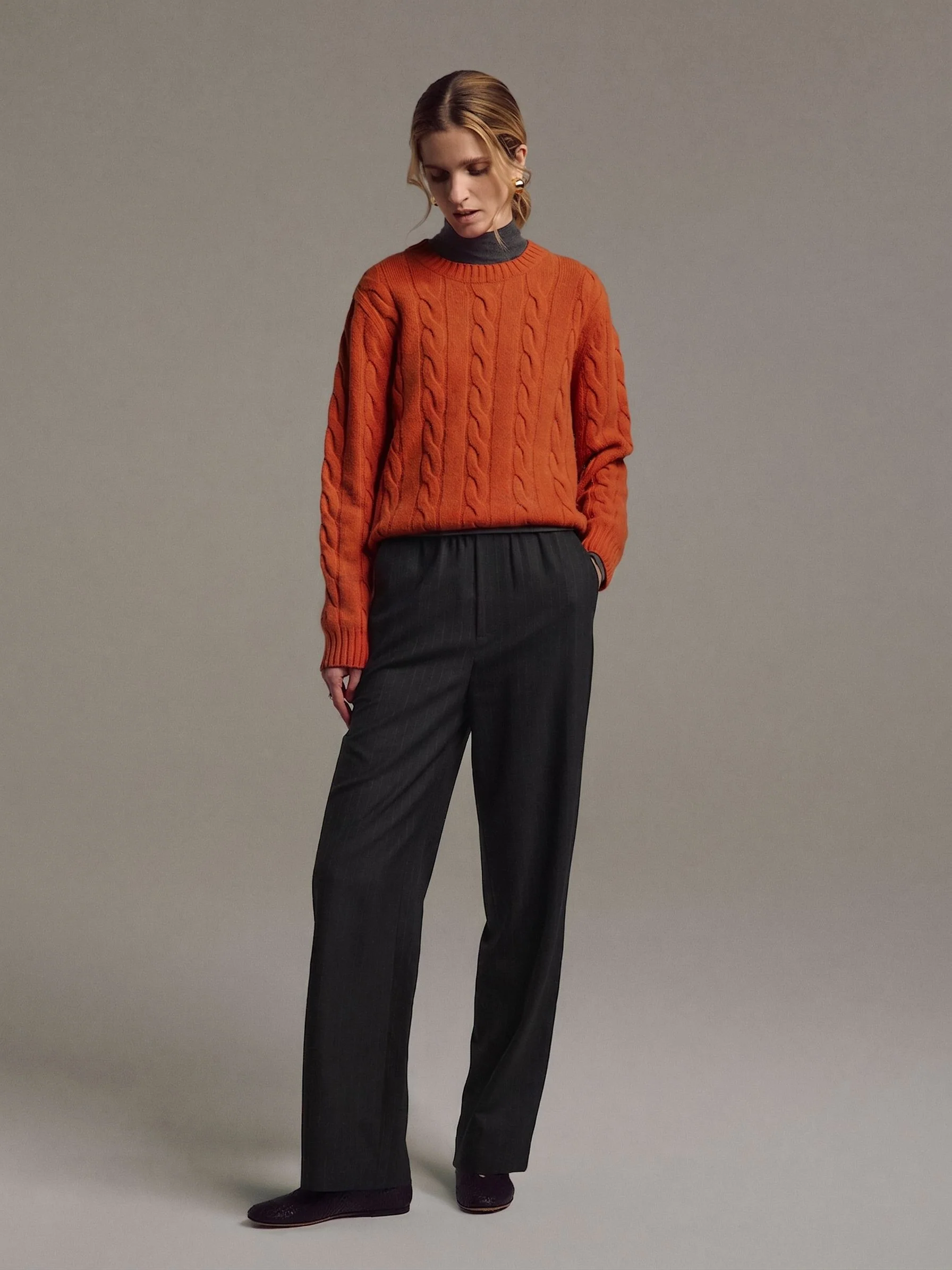 Pinstripe Pull-On Trousers - Image 4