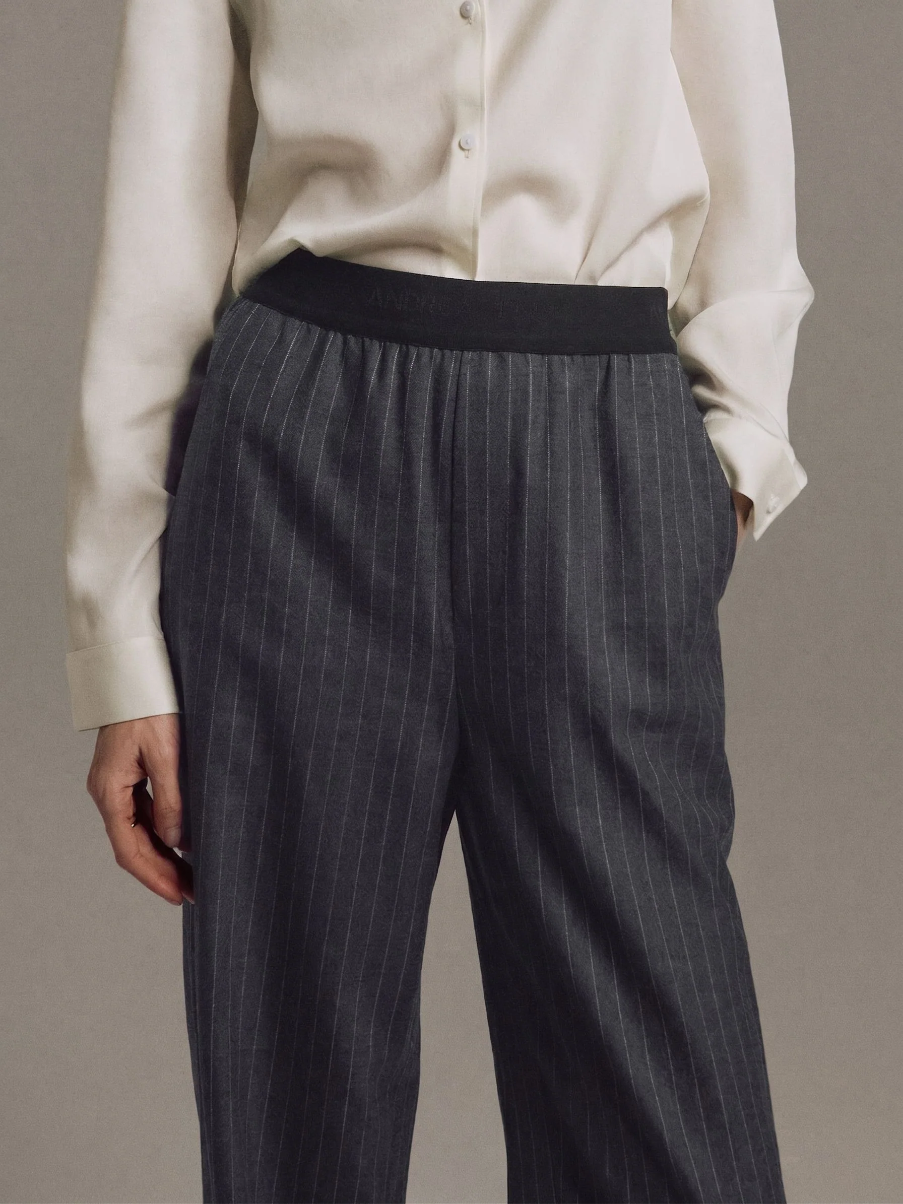 Pinstripe Pull-On Trousers - Image 7
