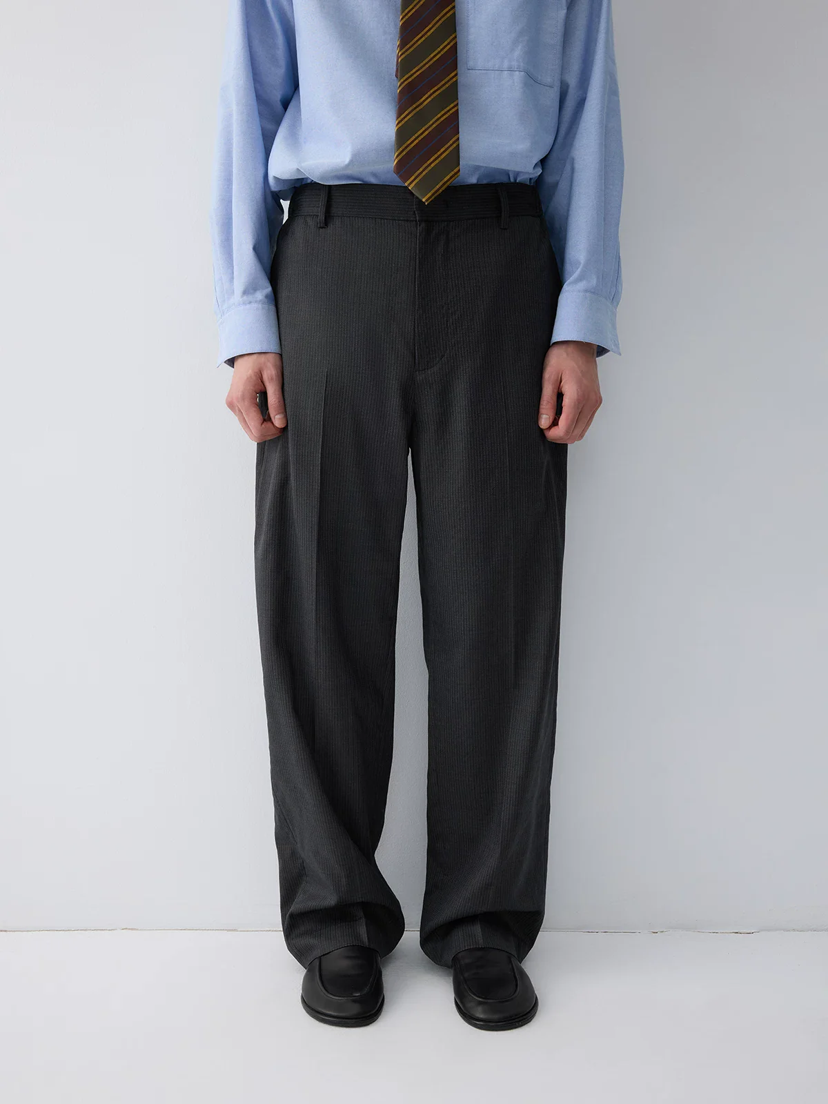 Pinstripe Straight Trousers - Image 5