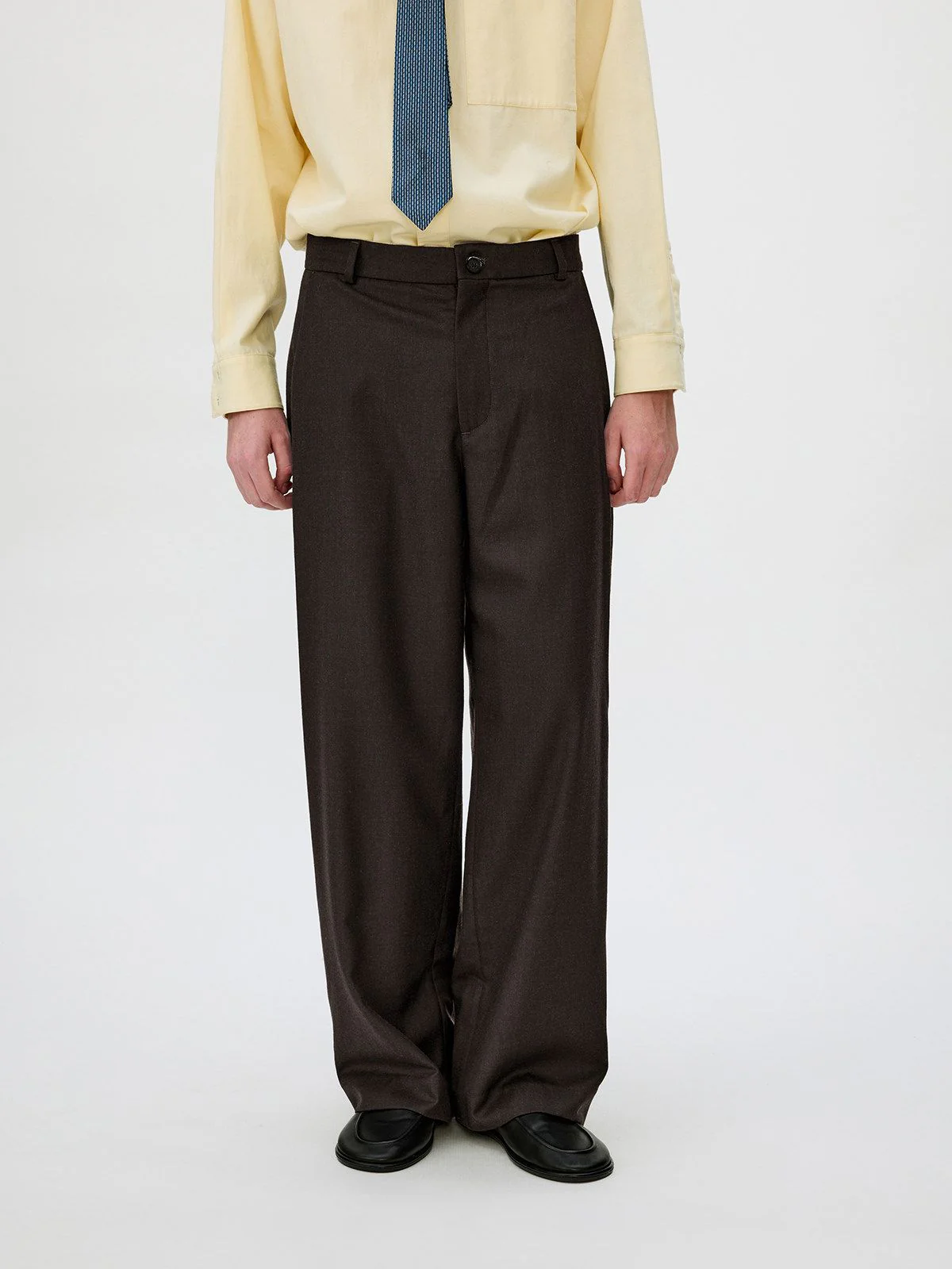 Pinstripe Wide Trousers - Image 2