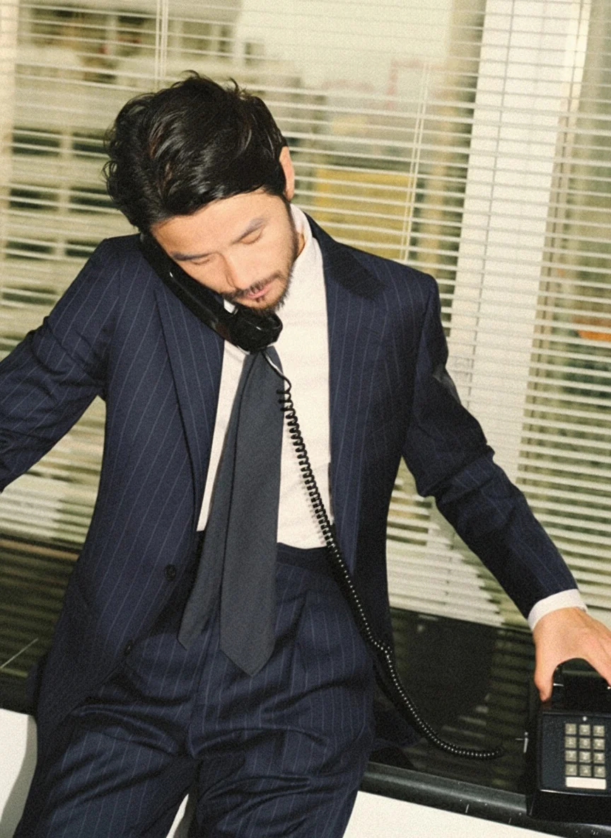 Pinstripe Wool Suit