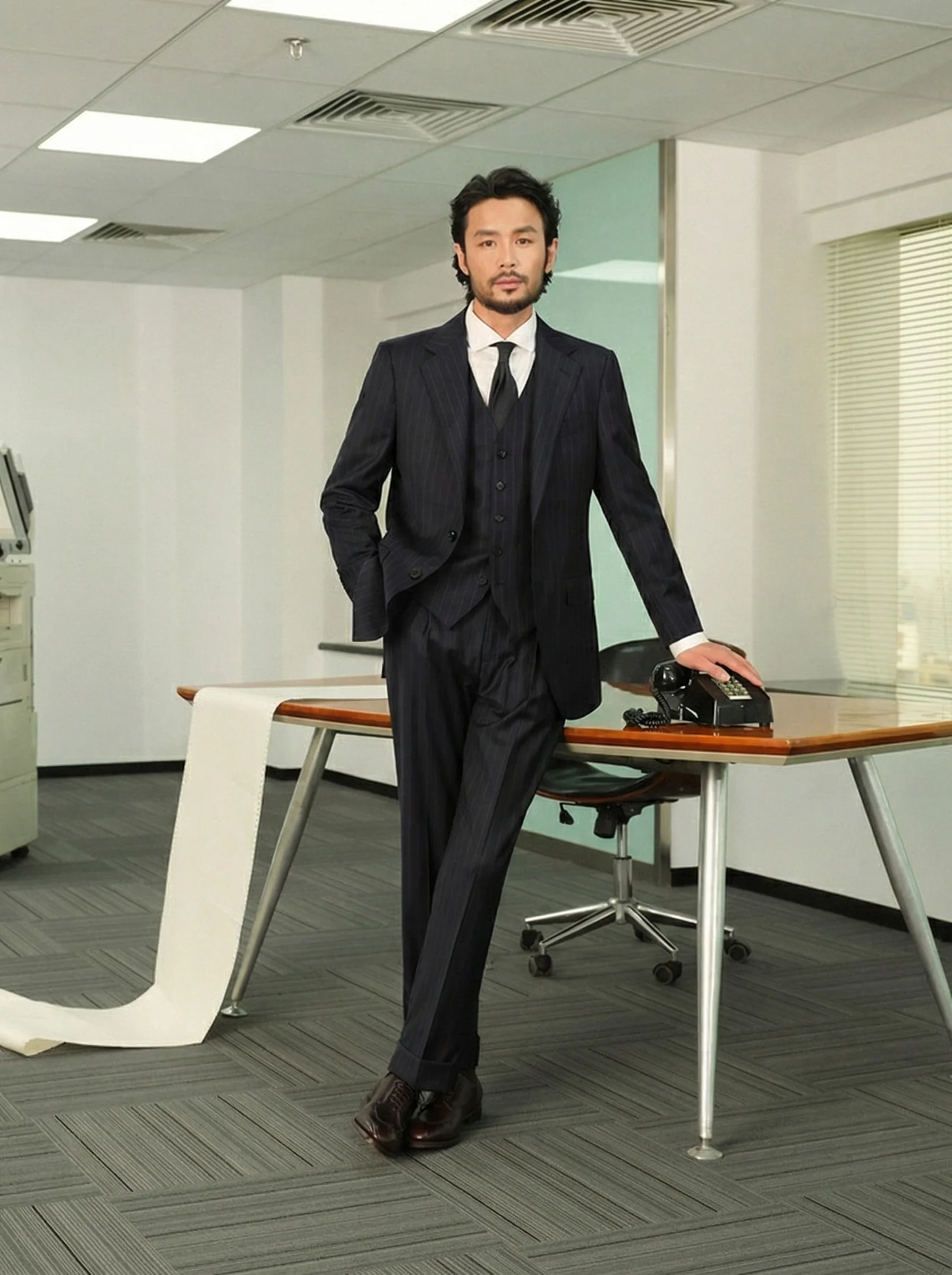 Pinstripe Wool Suit - Image 4