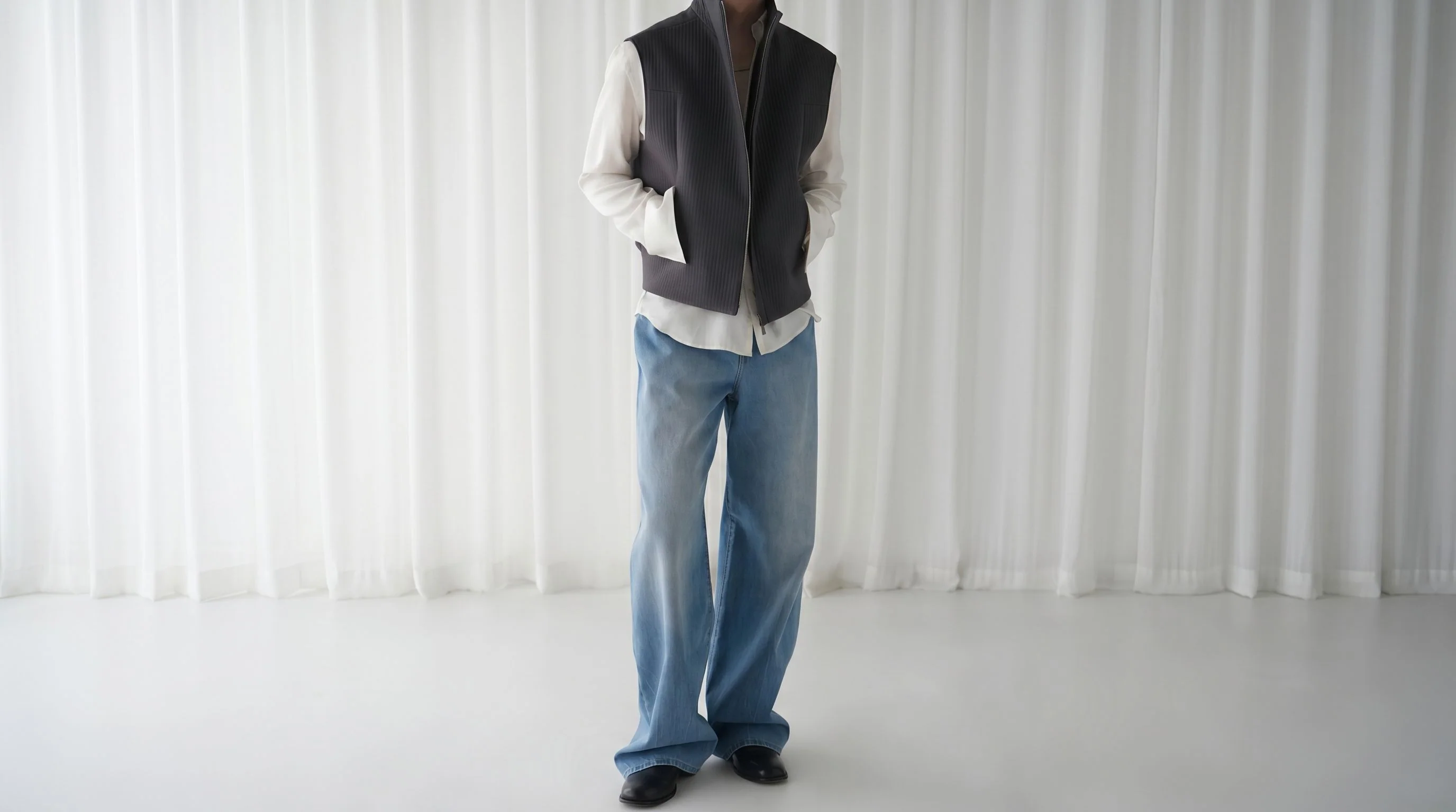 Pinstripe Zip Vest