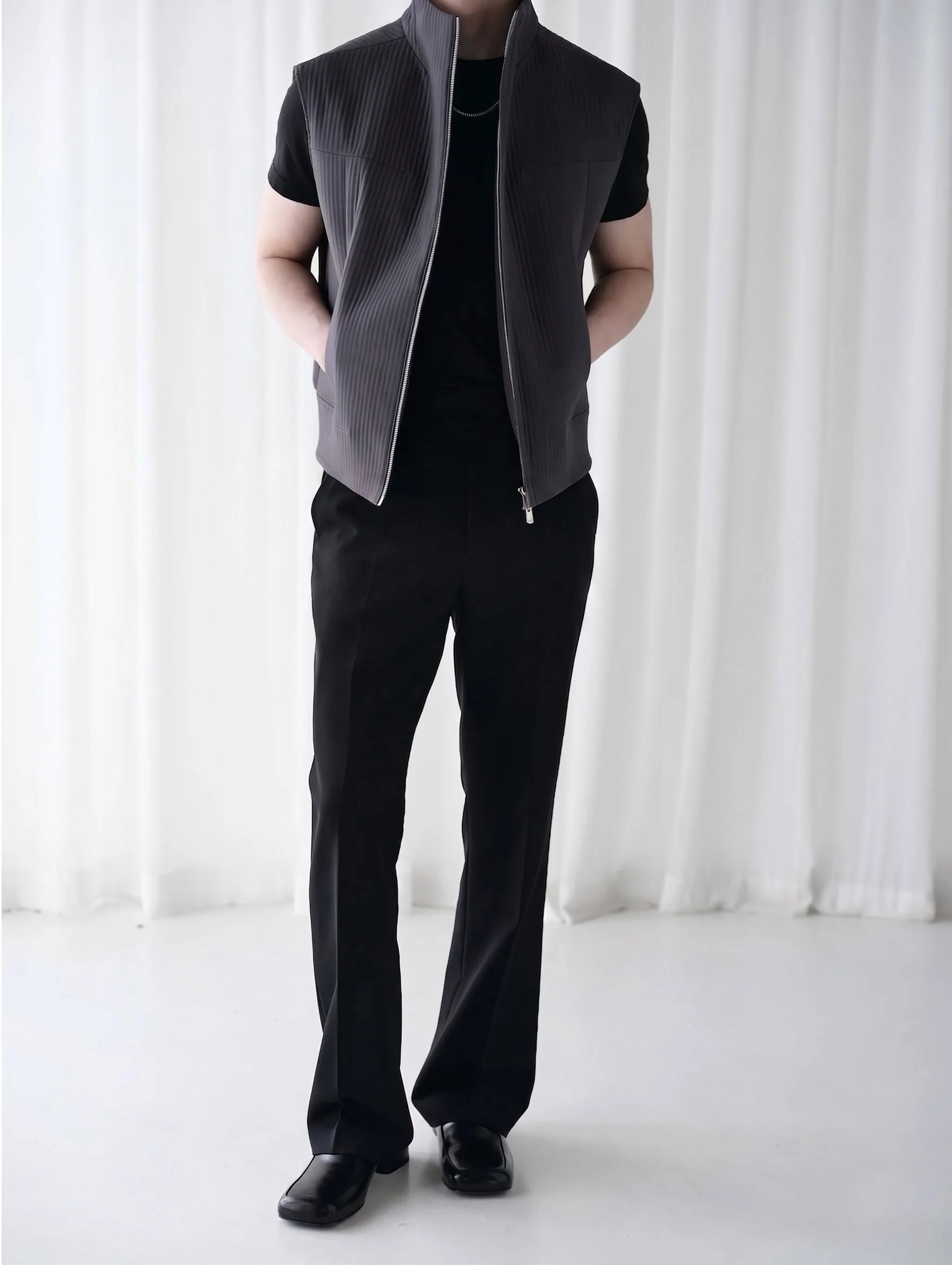 Pinstripe Zip Vest - Image 5