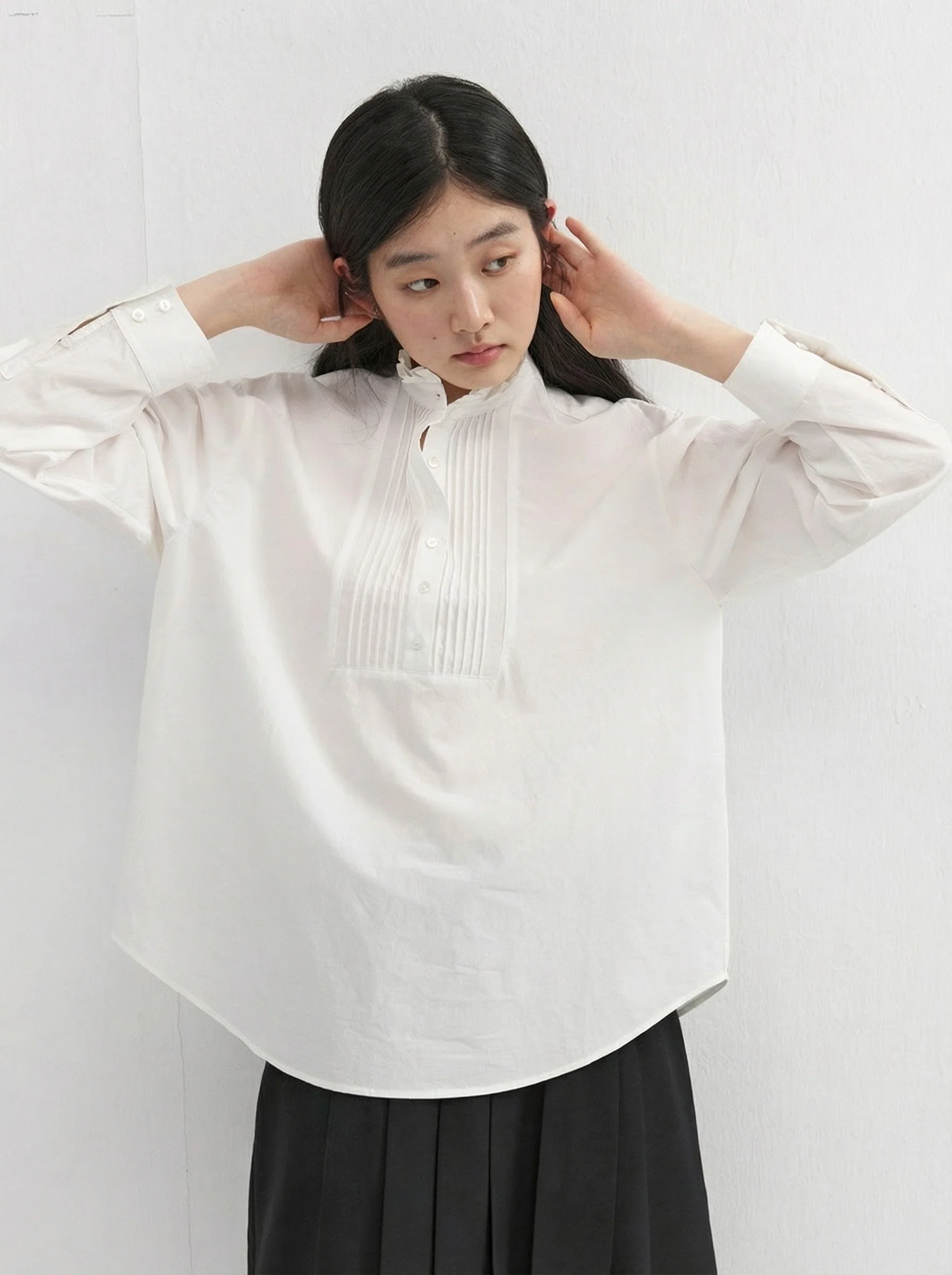 Pintuck Bib Blouse - Image 3