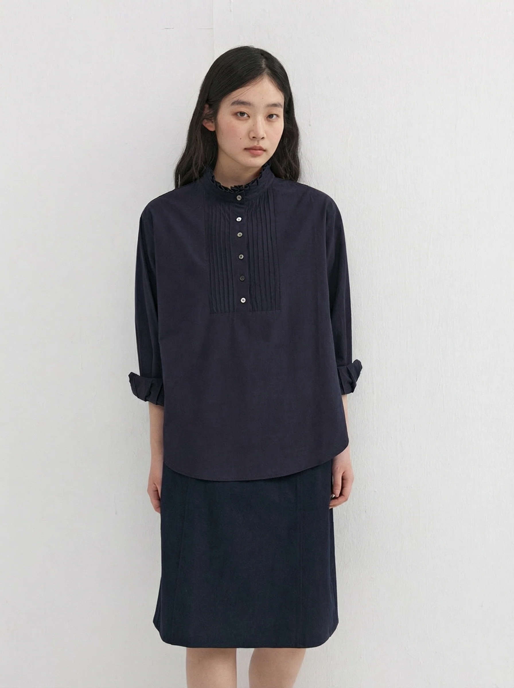 Pintuck Bib Blouse - Image 4