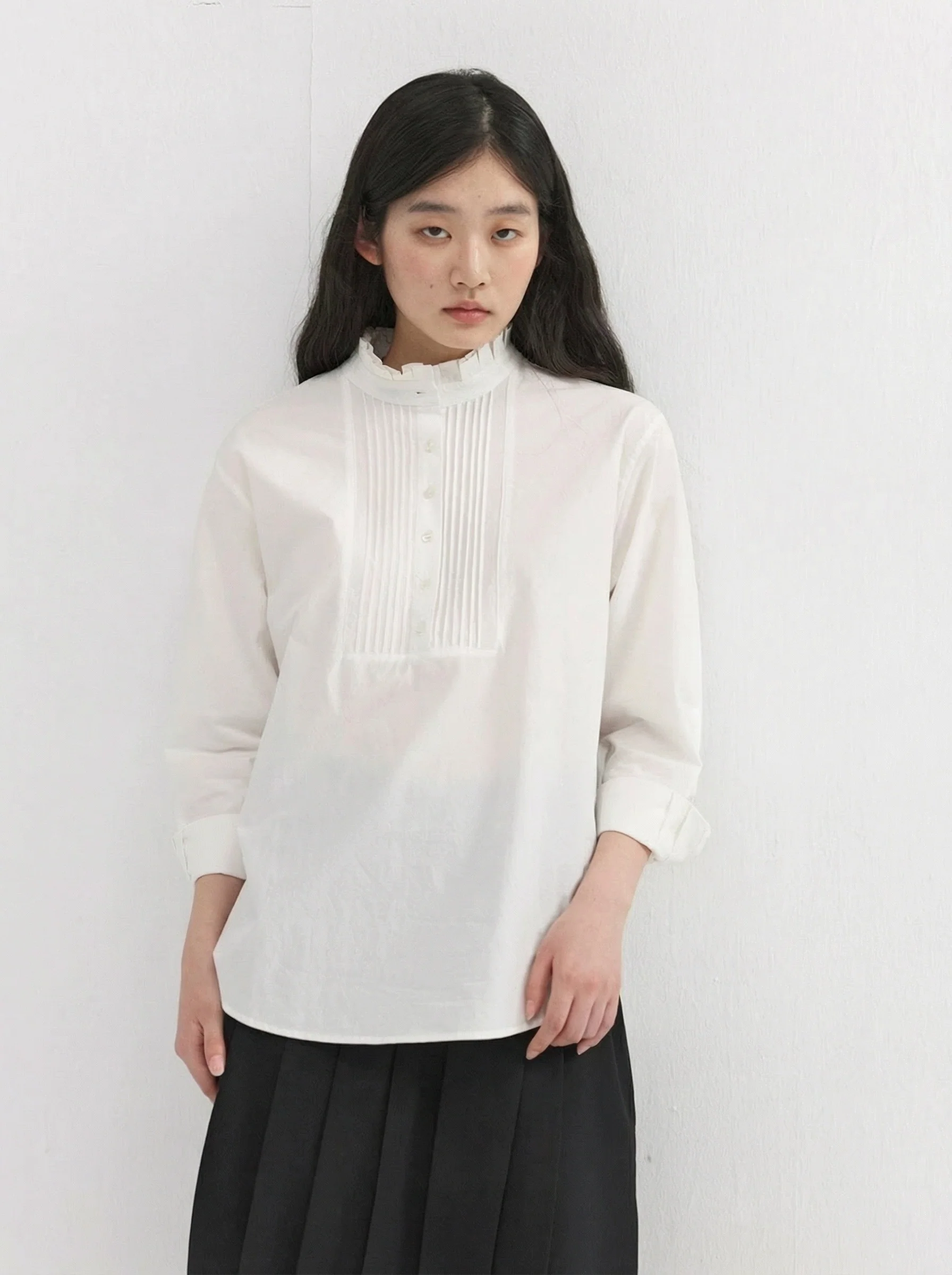 Pintuck Bib Blouse - Image 7