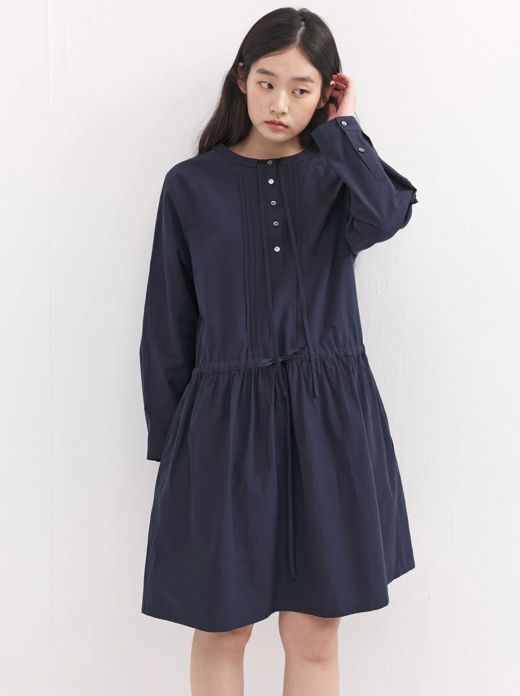 Pintuck Drawstring Dress - Image 3