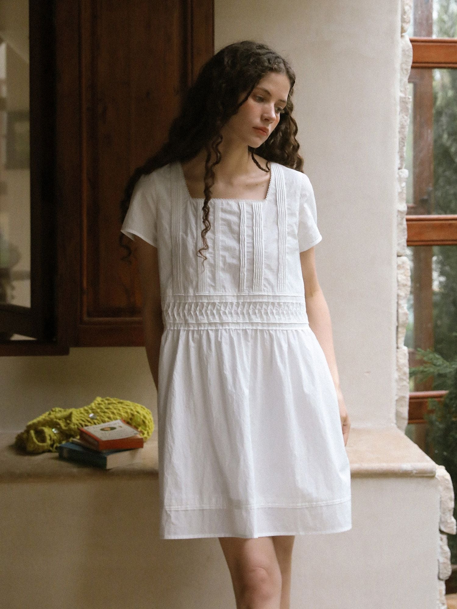 Pintuck Mini Dress