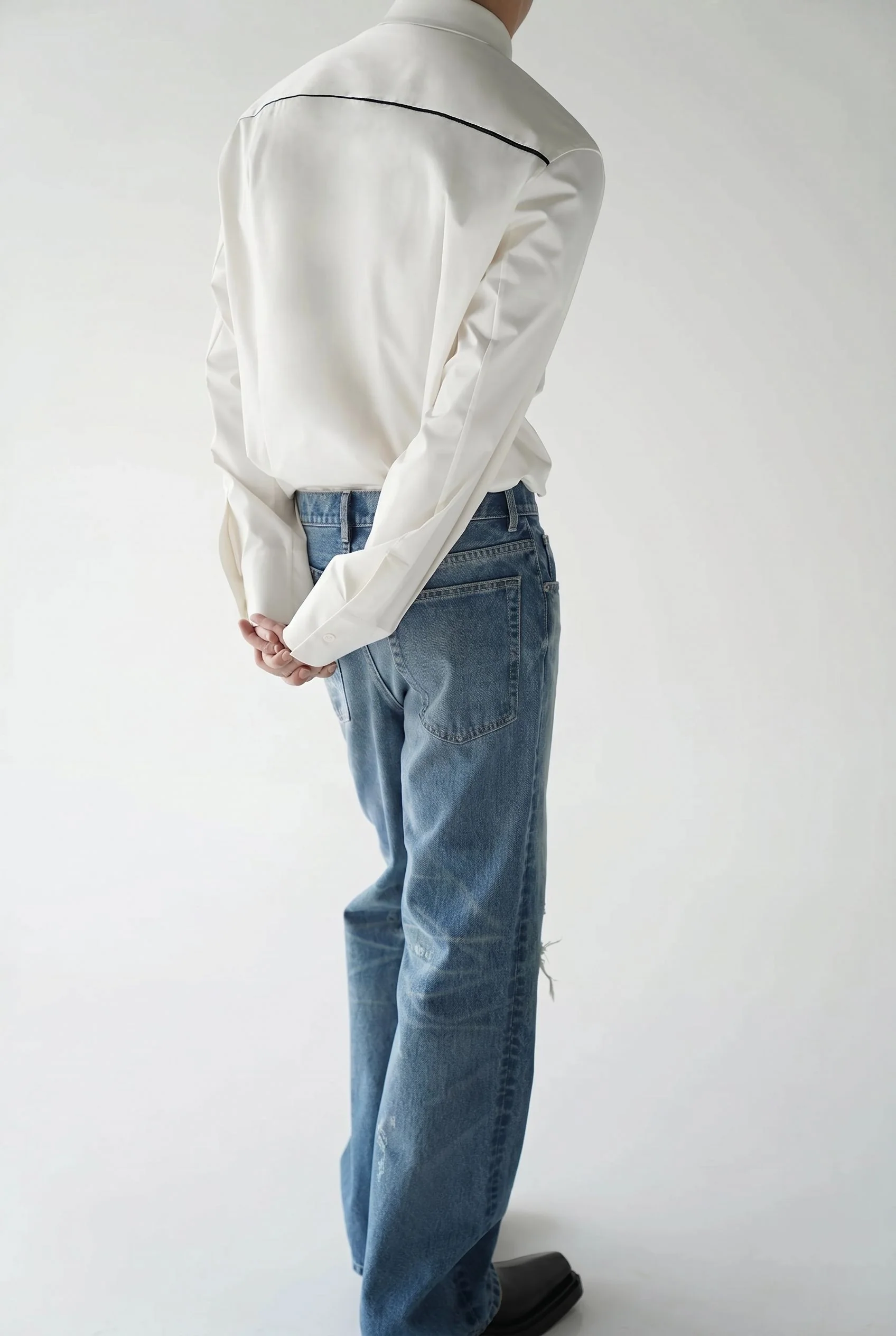 Piped Band-Collar Shirt - Image 2