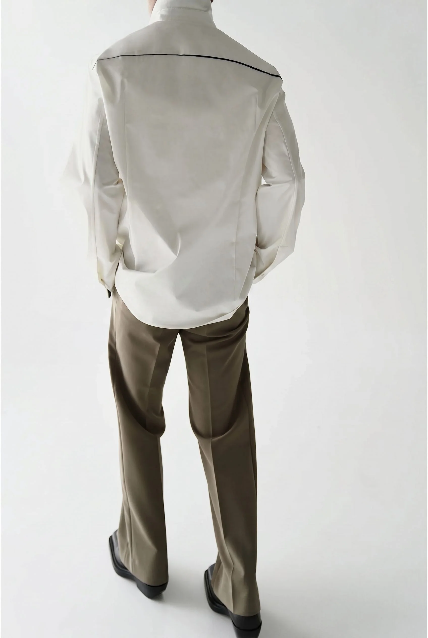 Piped Band-Collar Shirt - Image 3